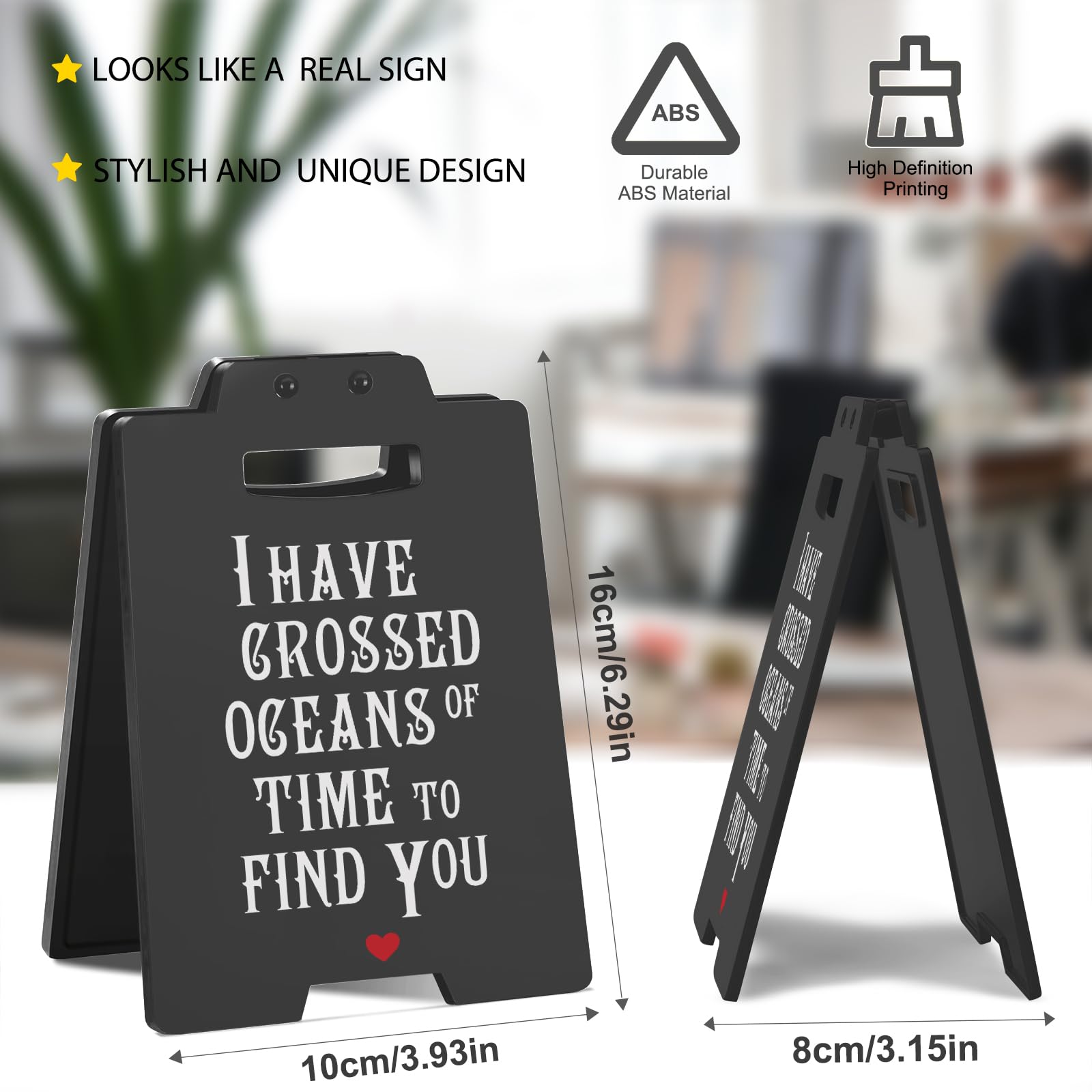 Valentines Day Romantic Gifts for Her or Him, I Have Crossed Oceans of Time to Find You Anniversary Gothic Love Sign, Dark Goth