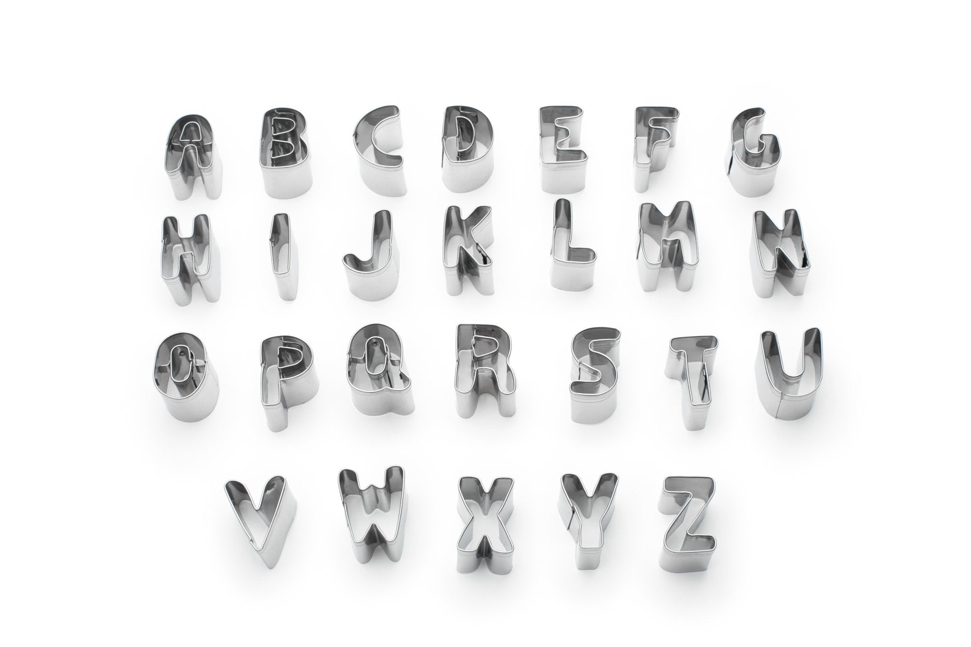 Fox Run Alphabet Cookie Cutters, 26 Piece, Metallic