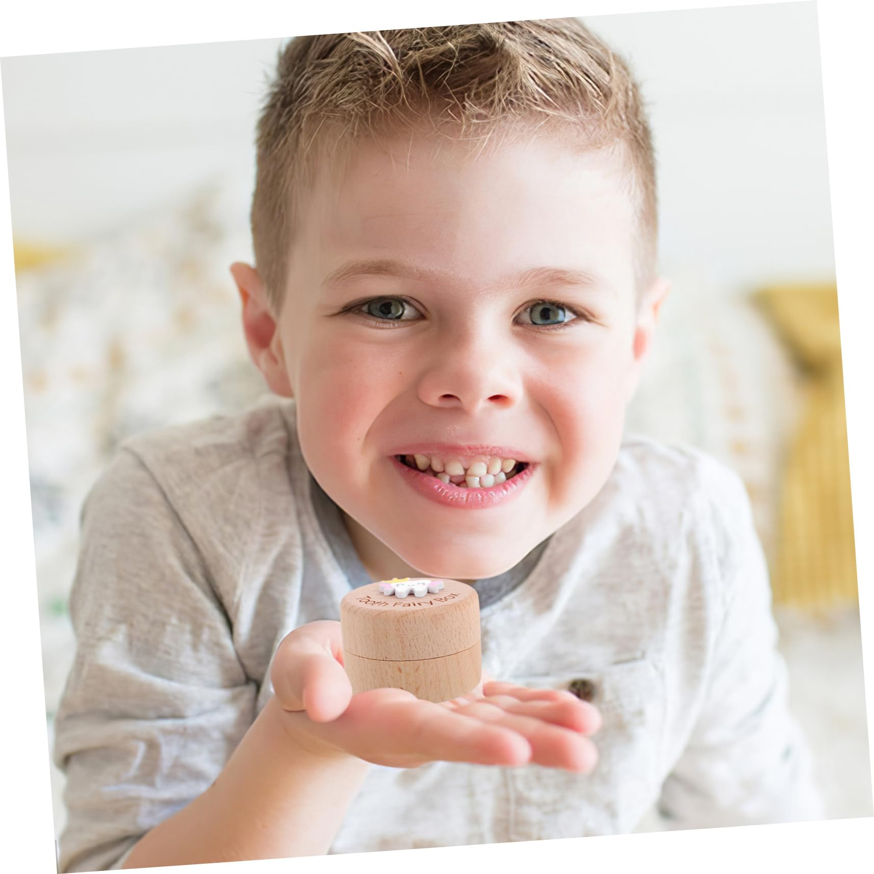 Cabilock Tooth Holder Wooden Keepsake Box for Capacity Teeth Storage Container for Preserving Childhood Memories