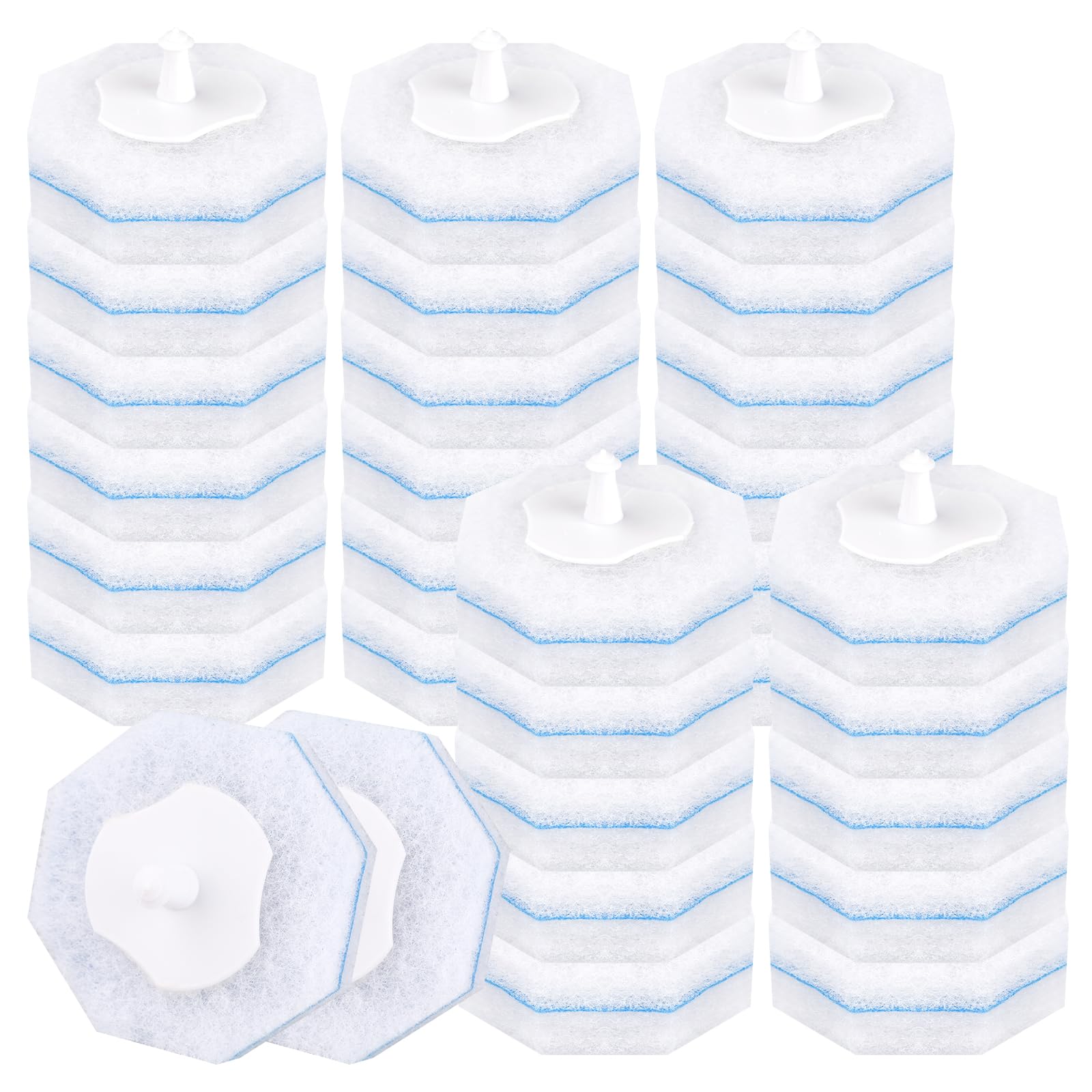 RLOW 30 Count Disposable Toilet Brush Heads, Toilet Bowl Wand Refills for Toilet Cleaning