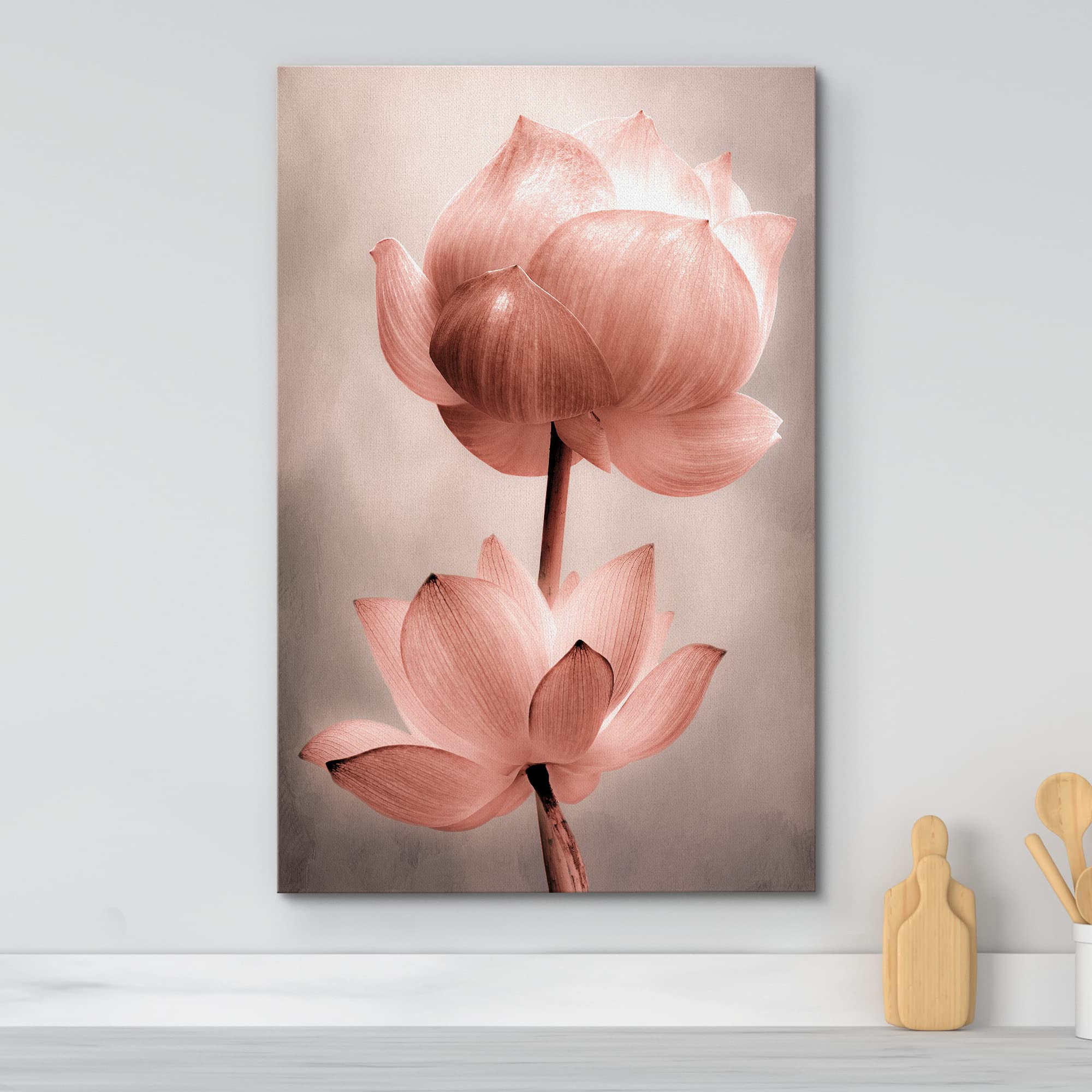 Wall26 Canvas Wall Art - Closeup Of Lotus Flower - Gallery Wrap Modern Home Art | Ready To Hang - 24X36 Inches