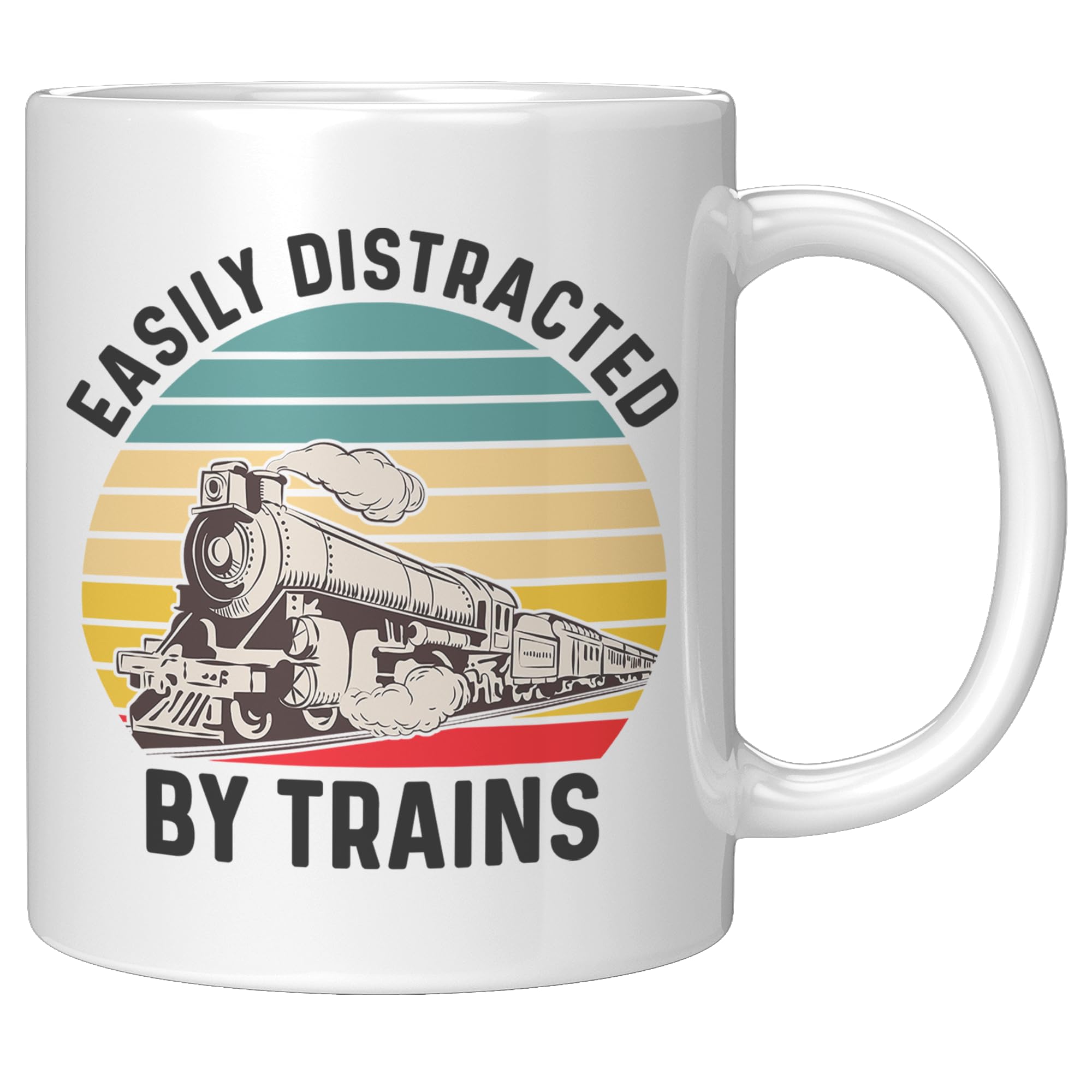 Coveted Goods Train Mug, Easily Distracted by Trains, Train Lover Mug, Train Coffee Mug, Locomotive Mug