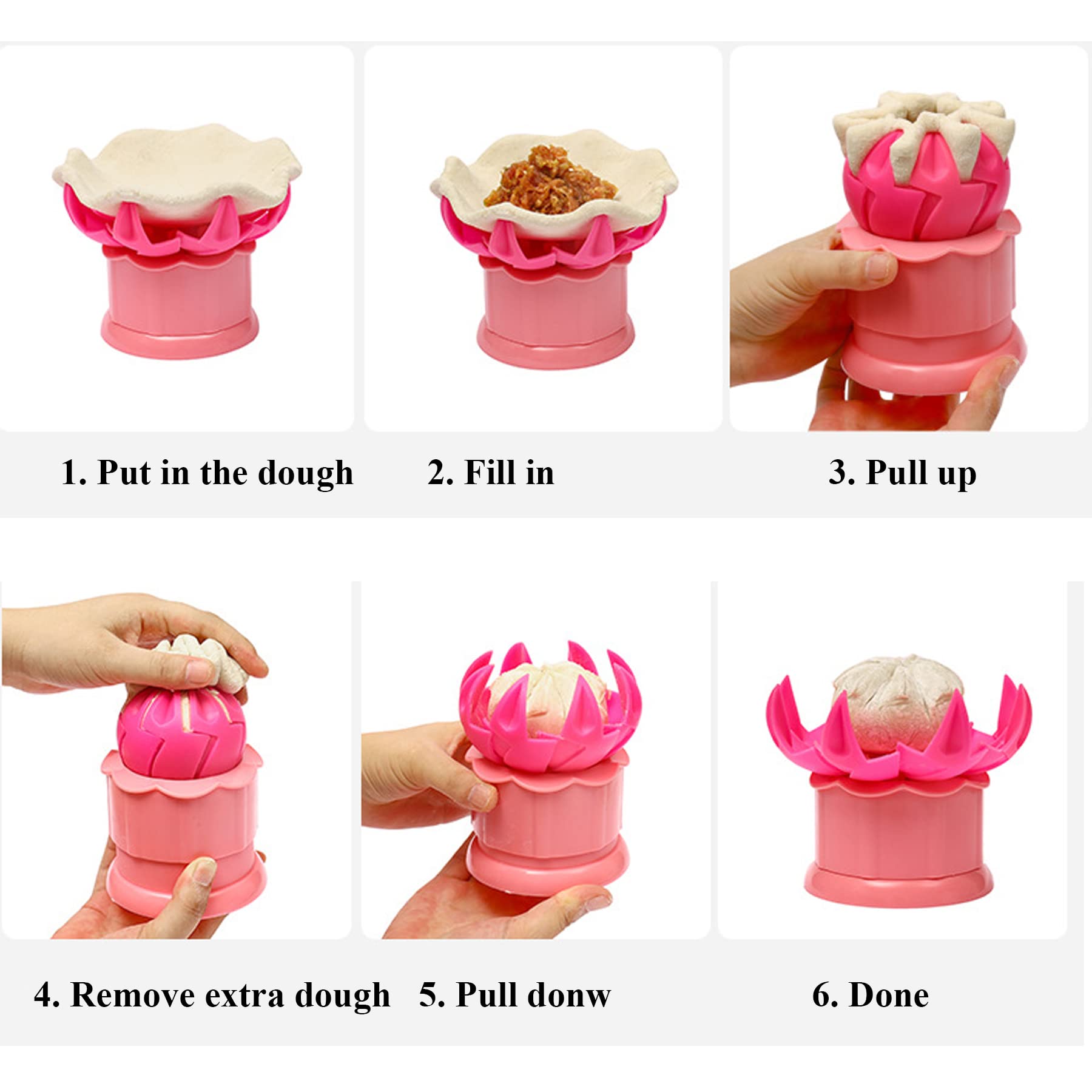 Mggi Large 2.36'' Baozi Maker, Plastic Baozi Dumpling Molds, Bun Making Mould Diy Pastry Pie Steamed Stuffed Bun Tool, Bao Bun M