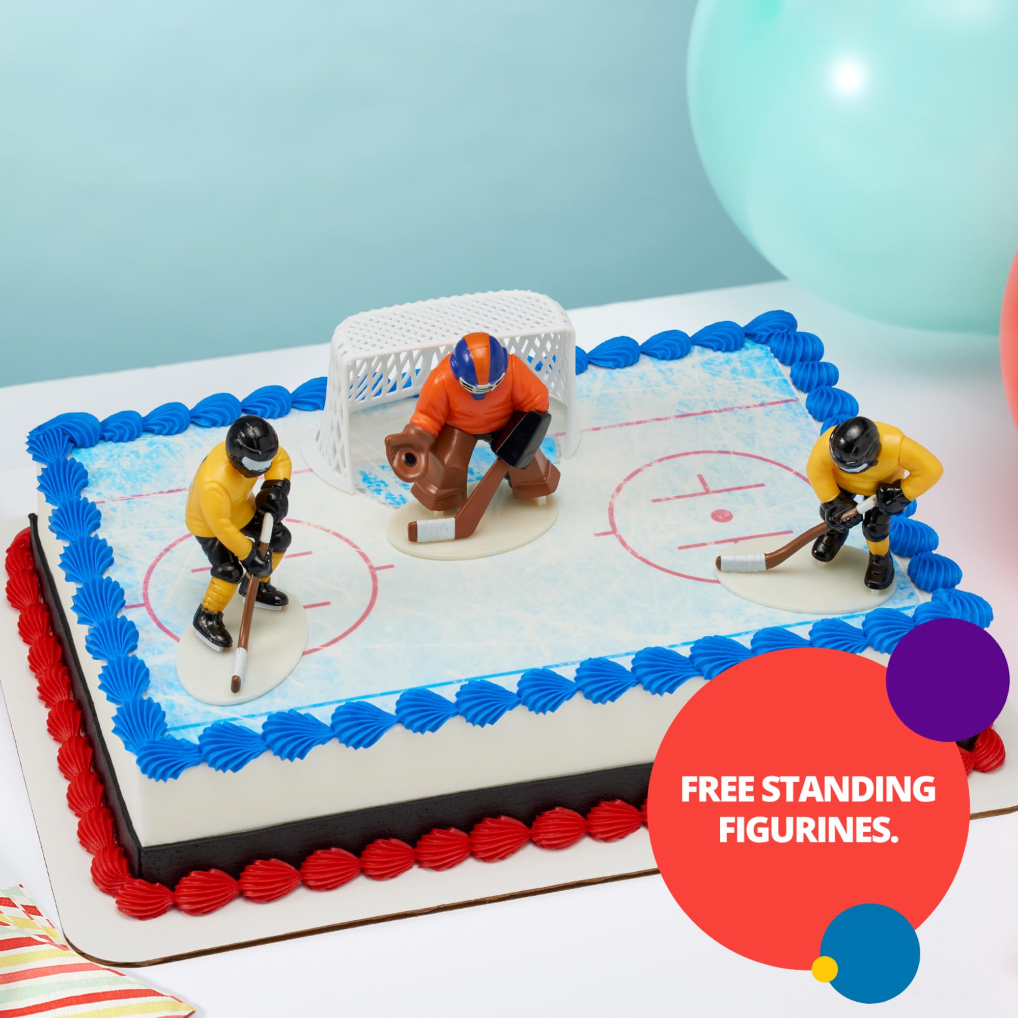 Hockey Faceoff Decoset Cake Decoration