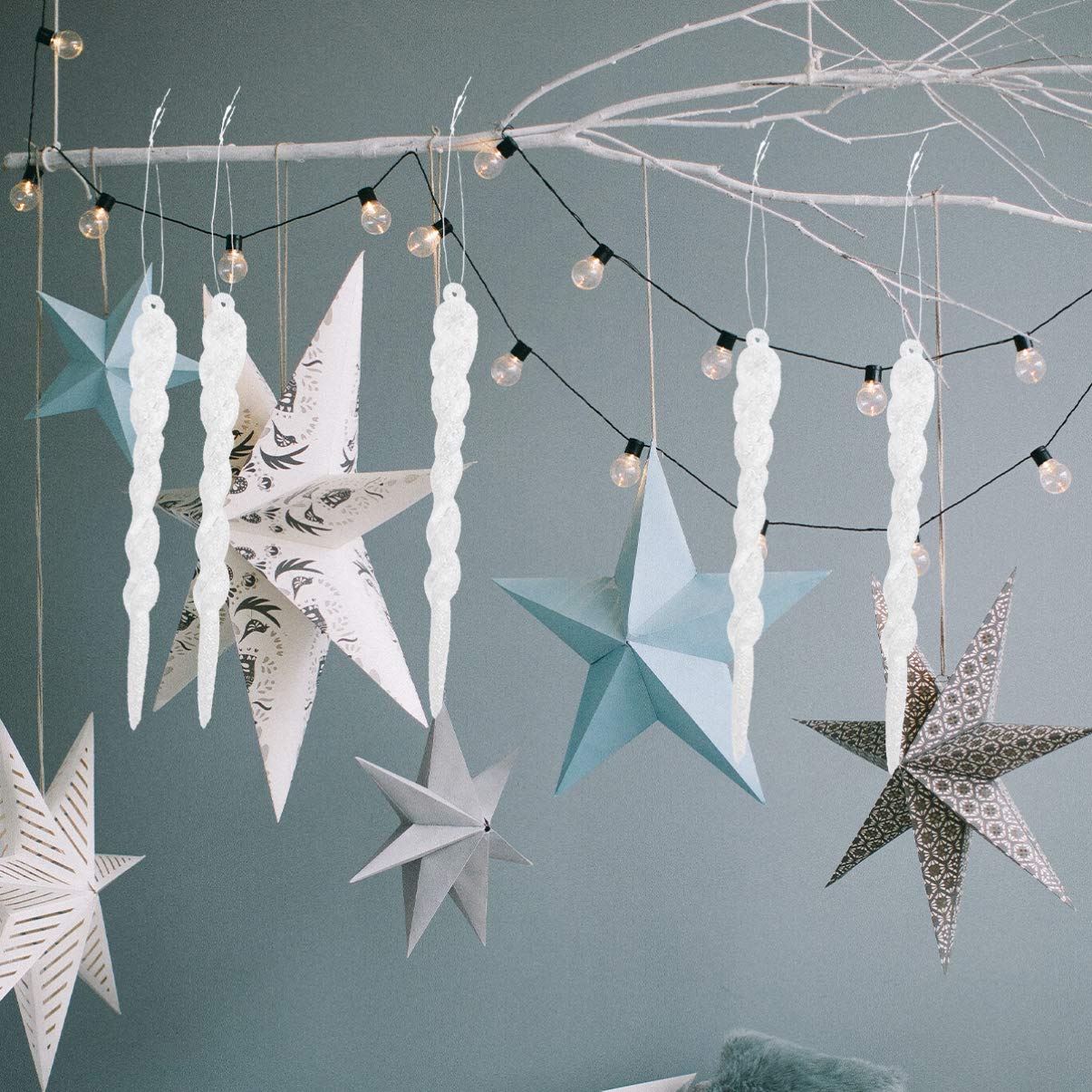 VALICLUD 12pcs Transparent Ornaments Christmas Hanging Decor for Tree Window Lightweight Xmas Decorations for Holiday Parties Fe