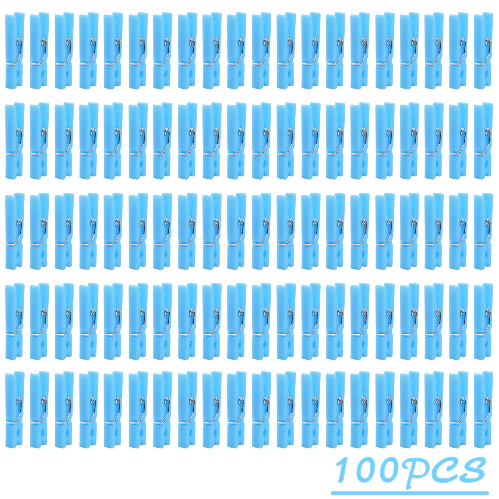 Bronagrand 100 Pieces Blue Plastic Photo Clips Mini Utility Paper Clip Clothespins Peg Pin Clips For Hanging Pictures Arts Craft