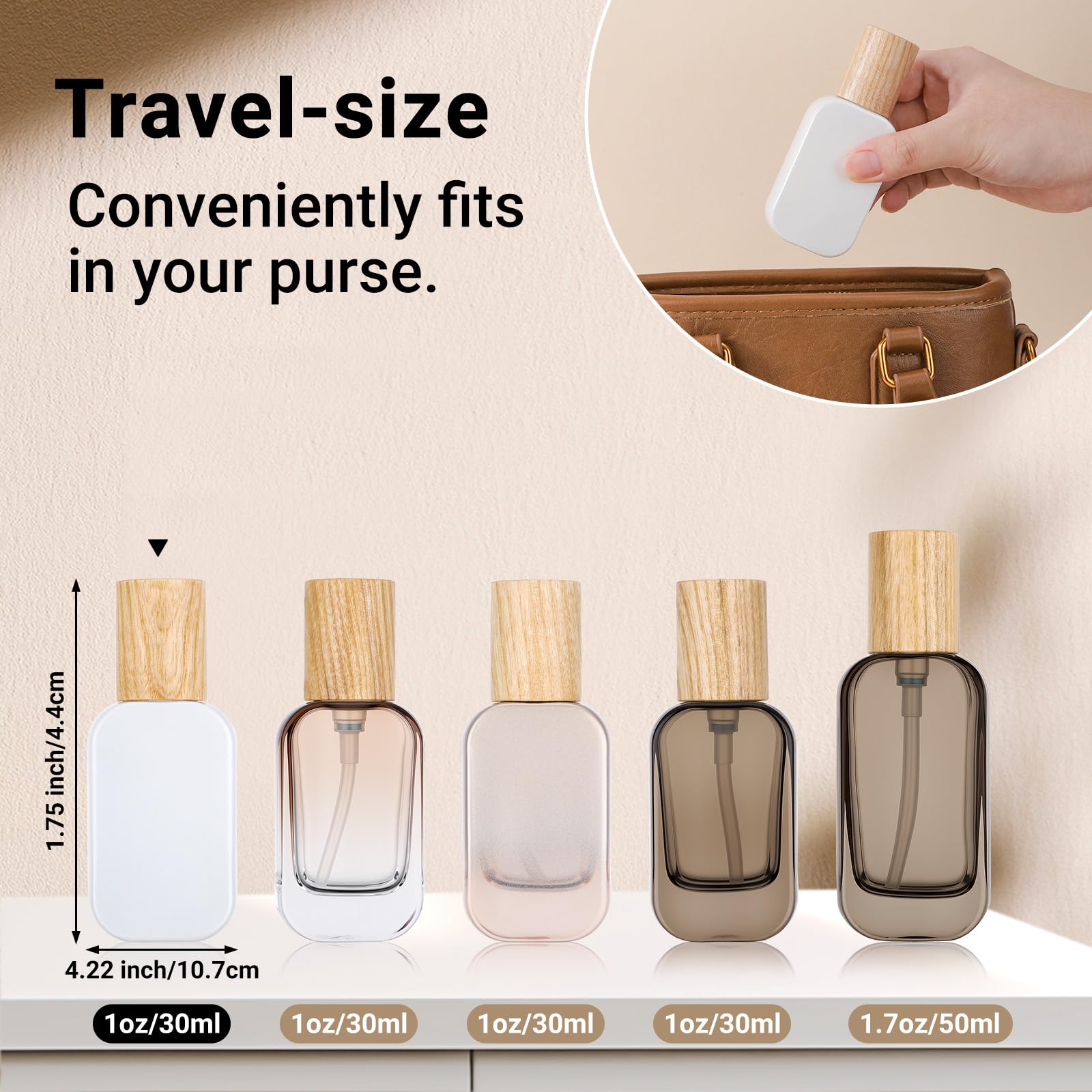 Segbeauty 1Oz Glass Lotion Pump Bottle Refillable, 4Pcs Leakproof Small Travel Lotion Container, 30Ml Mini Moisturizer Pump Bott