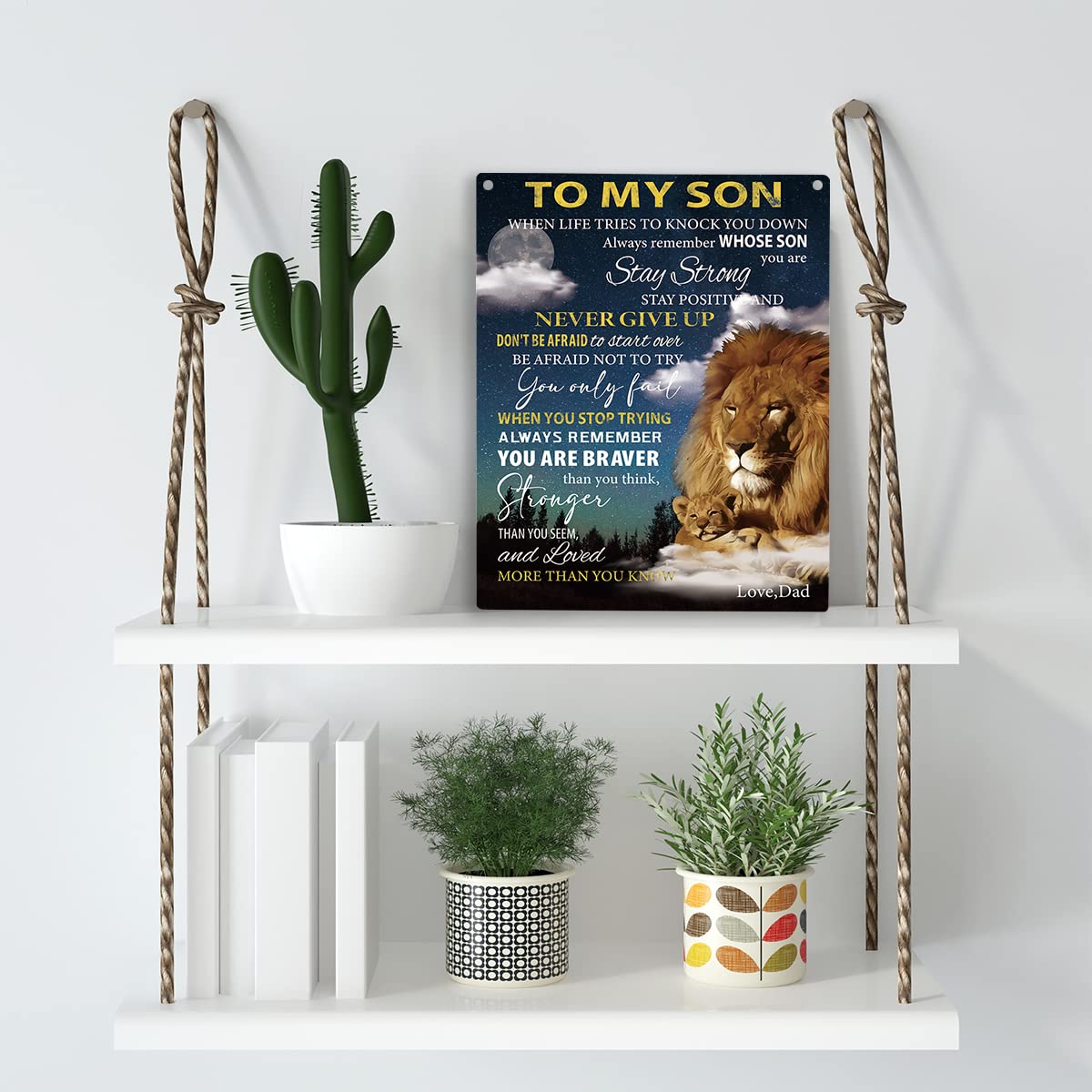 To My Son Wooden Hanging Sign from Mom Dad Son Gifts Family Wall Decor for Boy Bedroom Bathroom Birthday Christmas Thanksgiving