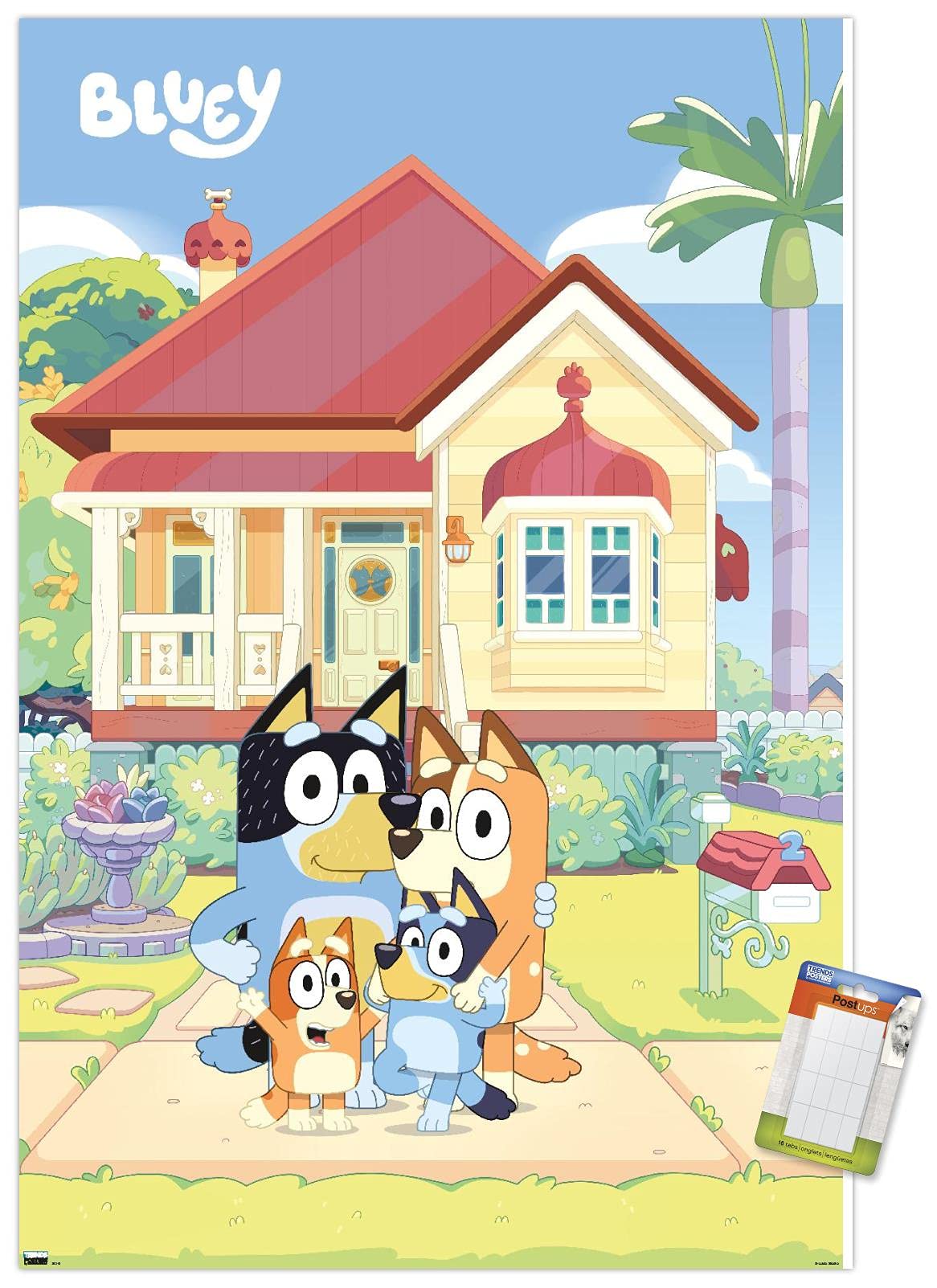 Trends International Bluey - Family Wall Poster, 34L X 22.4W, Premium Poster & Mount Bundle