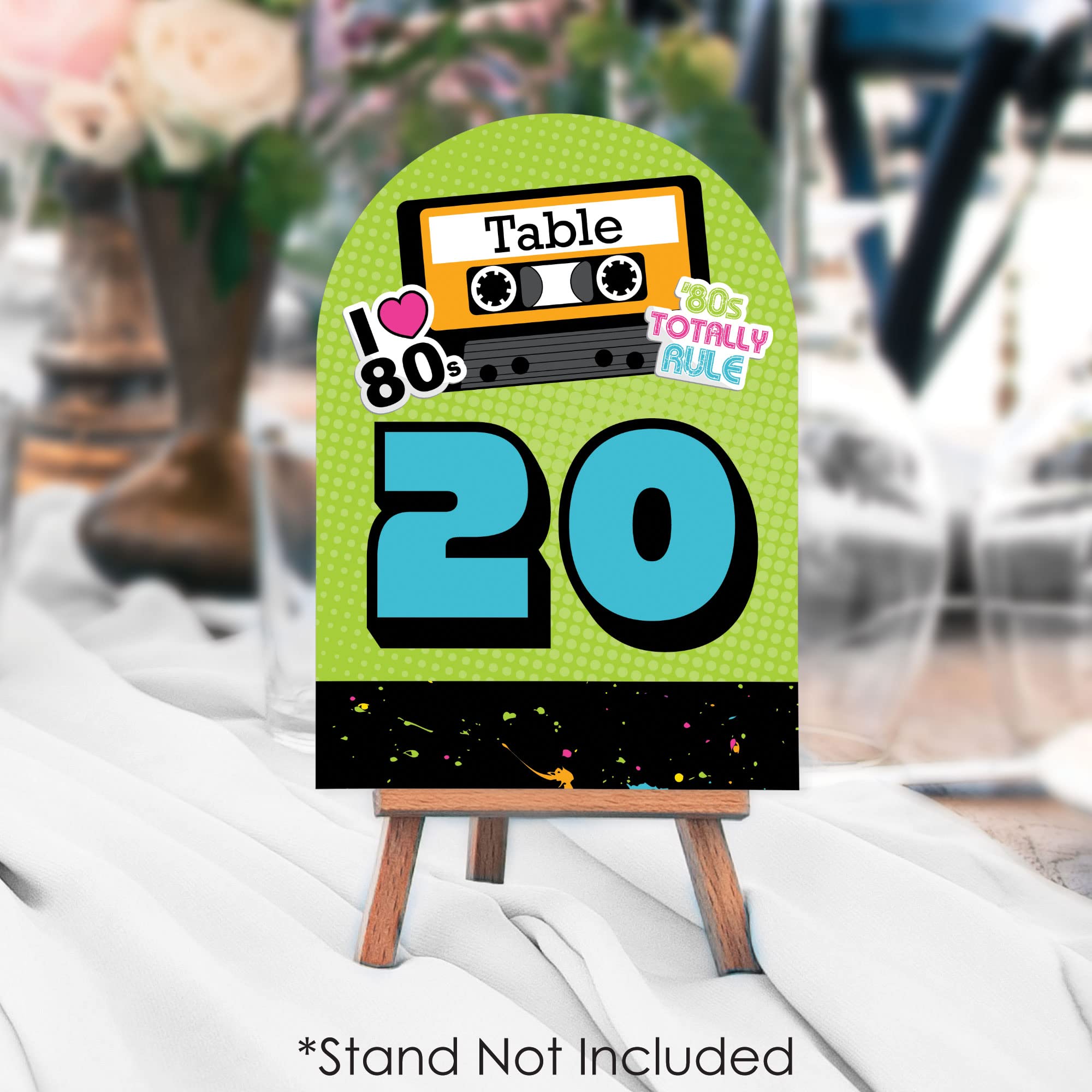 Big Dot Of Happiness 80S Retro - Totally 1980S Party Double-Sided 5 X 7 Inches Cards - Table Numbers - 1-20