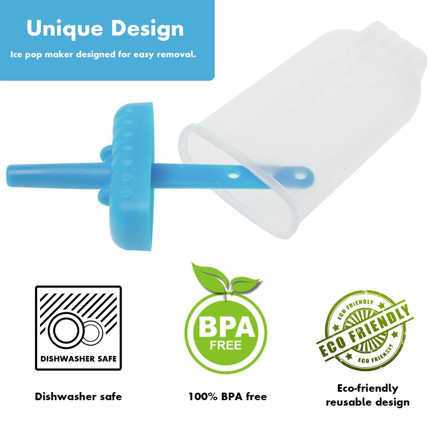 Ozera Popsicle Molds, Set Of 6 Reusable Ice Pop Molds, Ice Cream Mold Popsicle Maker Molds For Diy Popsicles With Silicone Funne