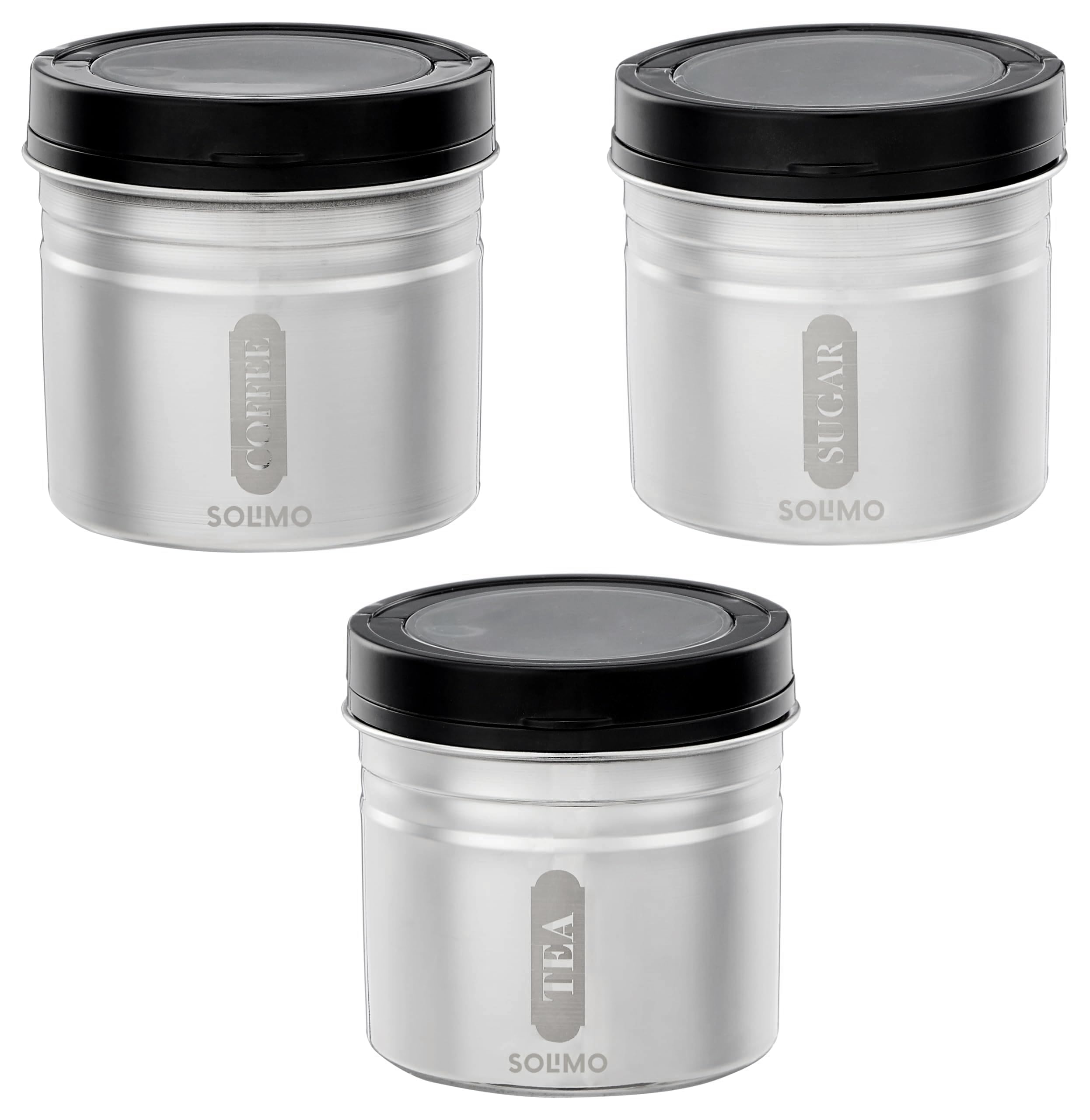 Amazon Brand  Solimo Stainless Steel Sterling Container Set Of 3 | Food Storage Box | Utility Container | Air Tight Plastic Lid