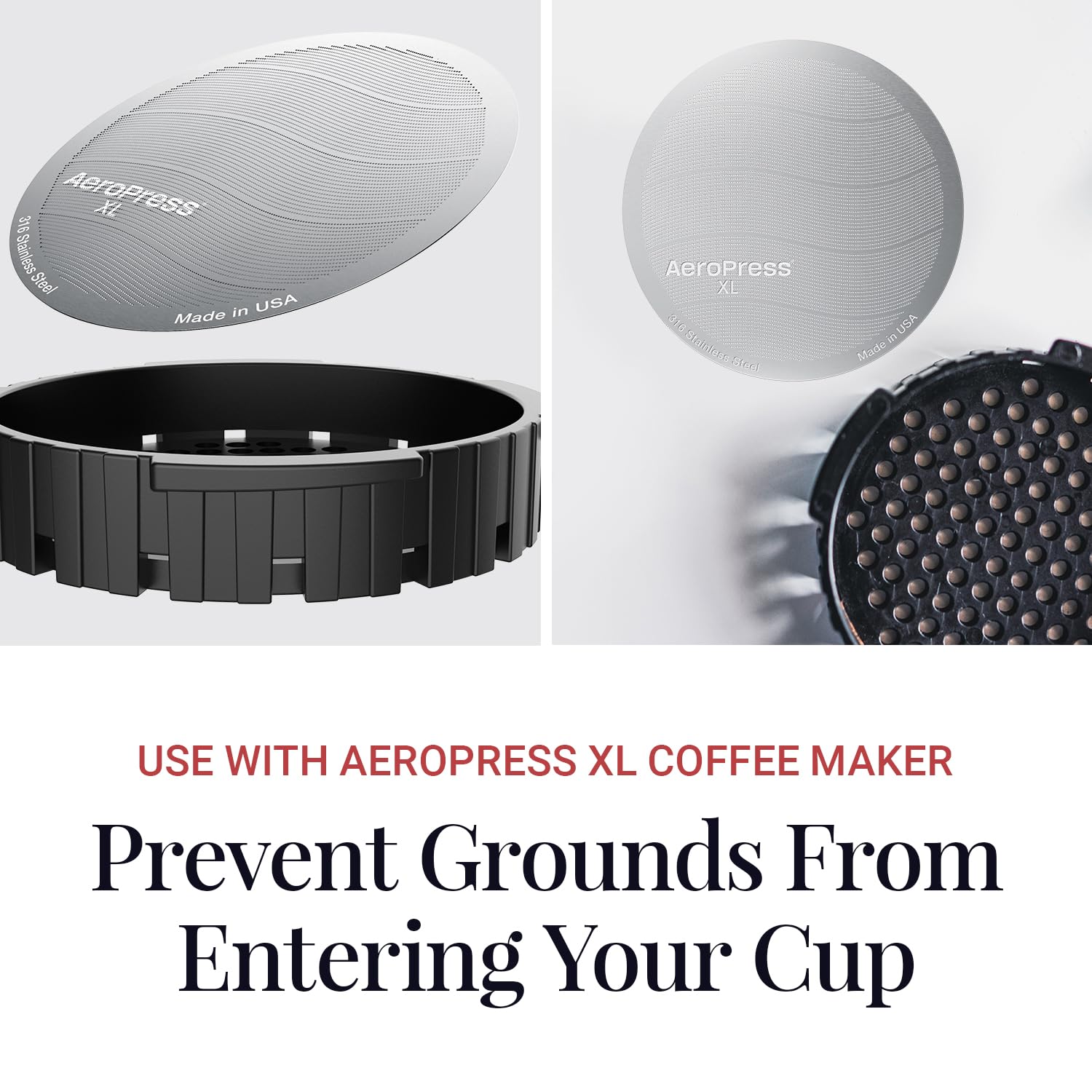 Aeropress Xl Stainless Steel Reusable Filter, Aeropress Metal Filter, Premium 316 Stainless Steel Filter For Aeropress Xl Coffee