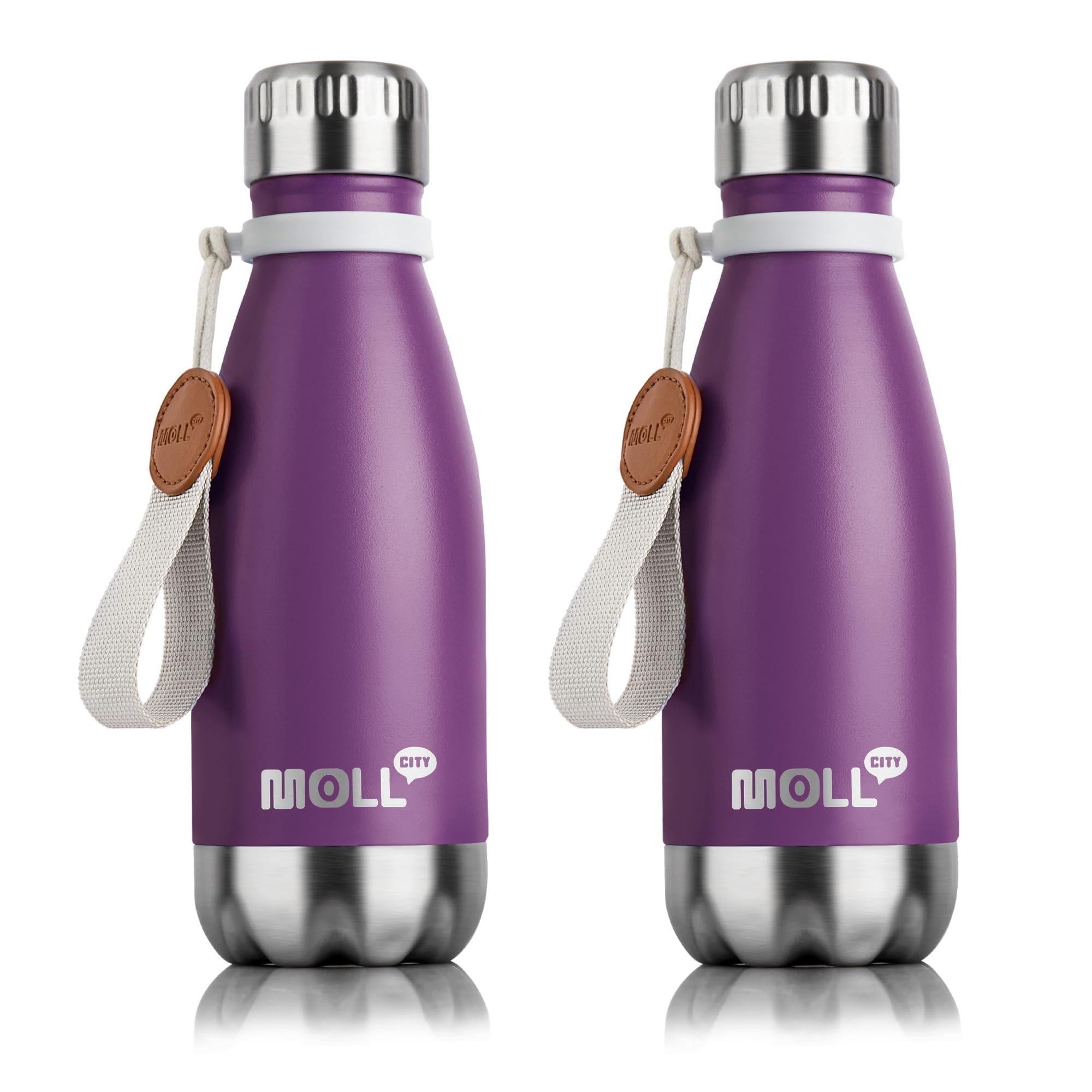 Mollcity 9 oz Small Water Bottle for Kids - Stainless Steel Vacuum Insulated Water Bottle for School-Cola Shape Sports Water Fla