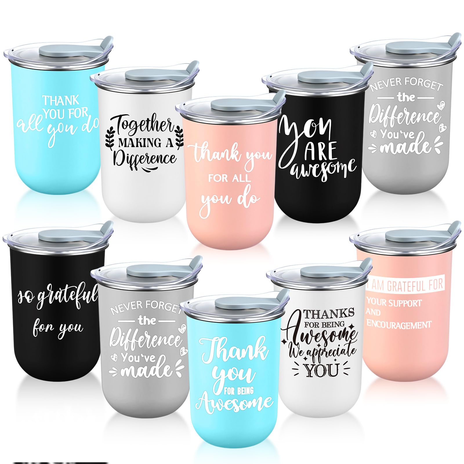 Maxdot 10 Pcs Thank You Gift Mugs 10 oz Team Employee Appreciation Gifts