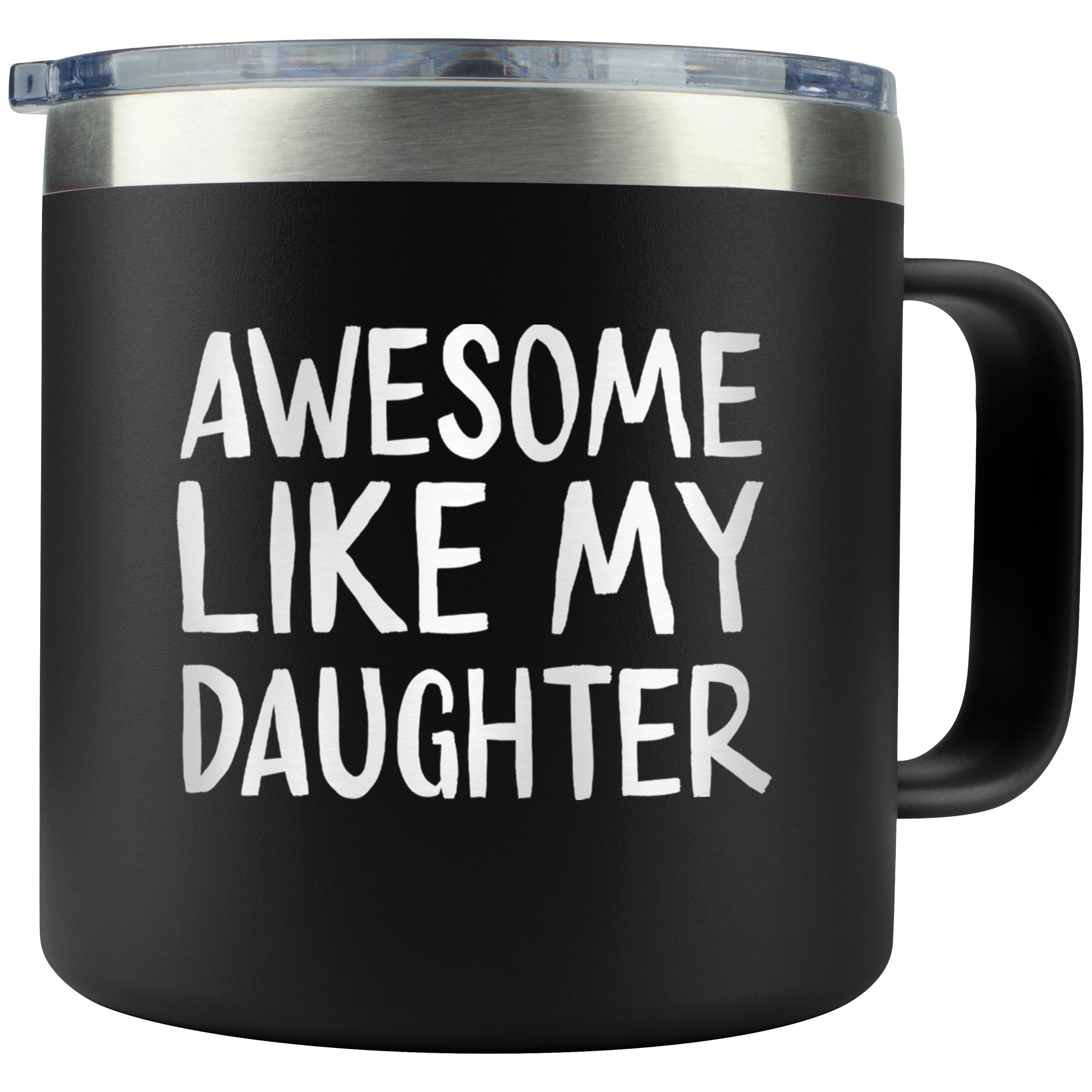 Dad Gifts for Fathers Day Cup - Awesome Like My Daughter Black Tumbler 14  Ounce Birthday Gift, Fathers Day Present, Coffee Mug 