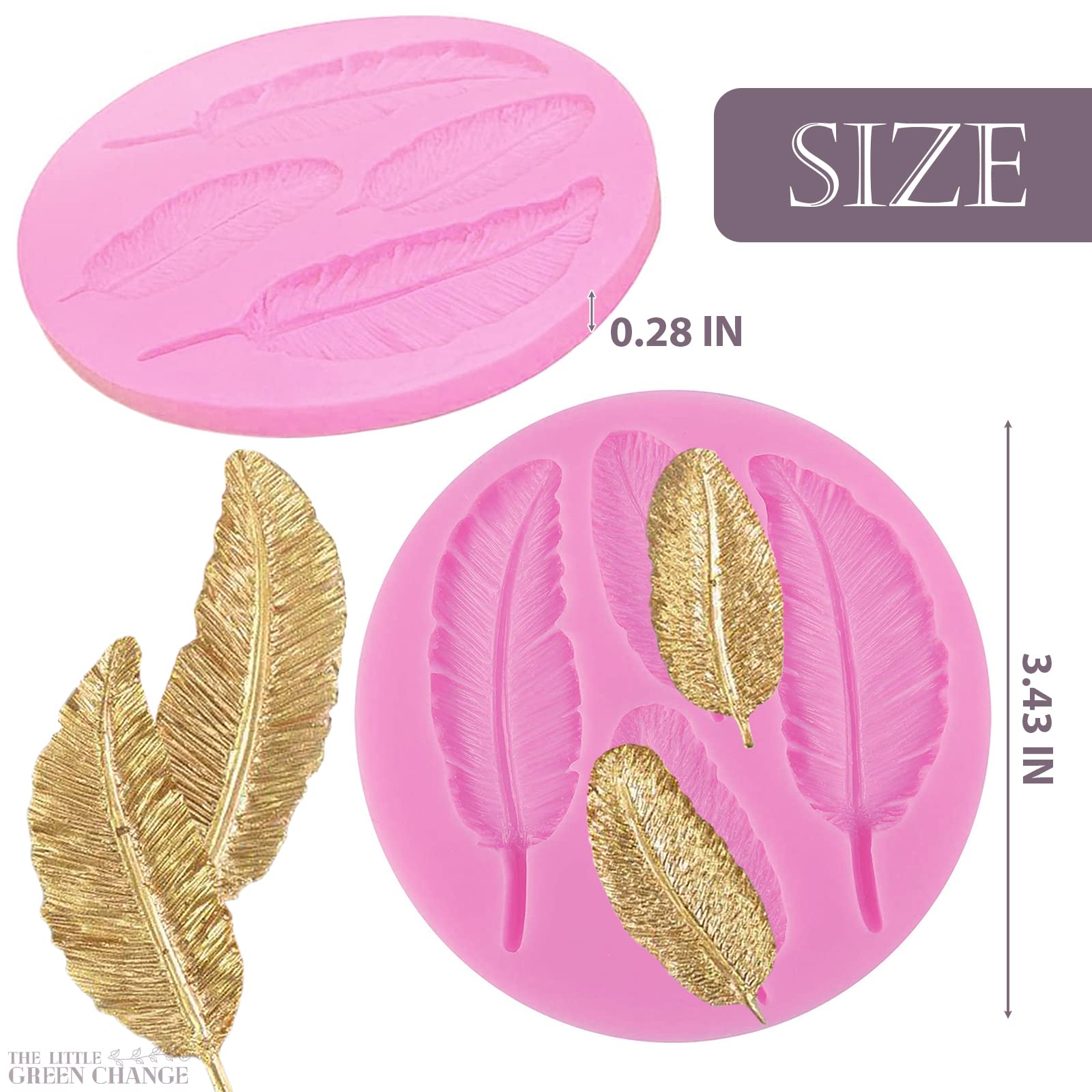 Feather Candy Molds For Baking - Pink Candy Molds Silicone Soap Molds For Clay Crafting Feather Mold Fondant Silicon Molds For S