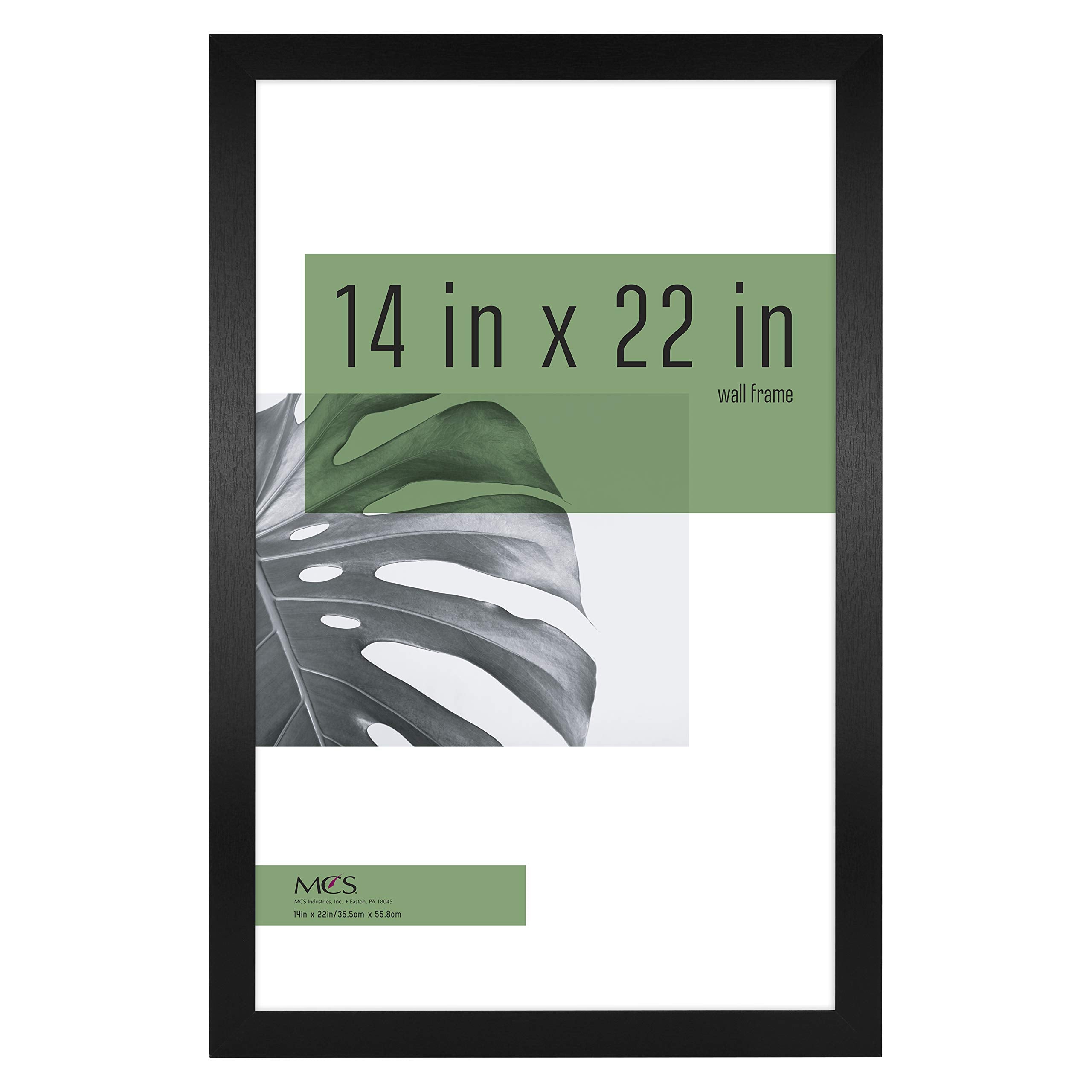 MCS Studio Gallery 14x22 Poster Frame Black Woodgrain, Vertical & Horizontal Wall Hanging Large Picture Frame for Photos, Poster