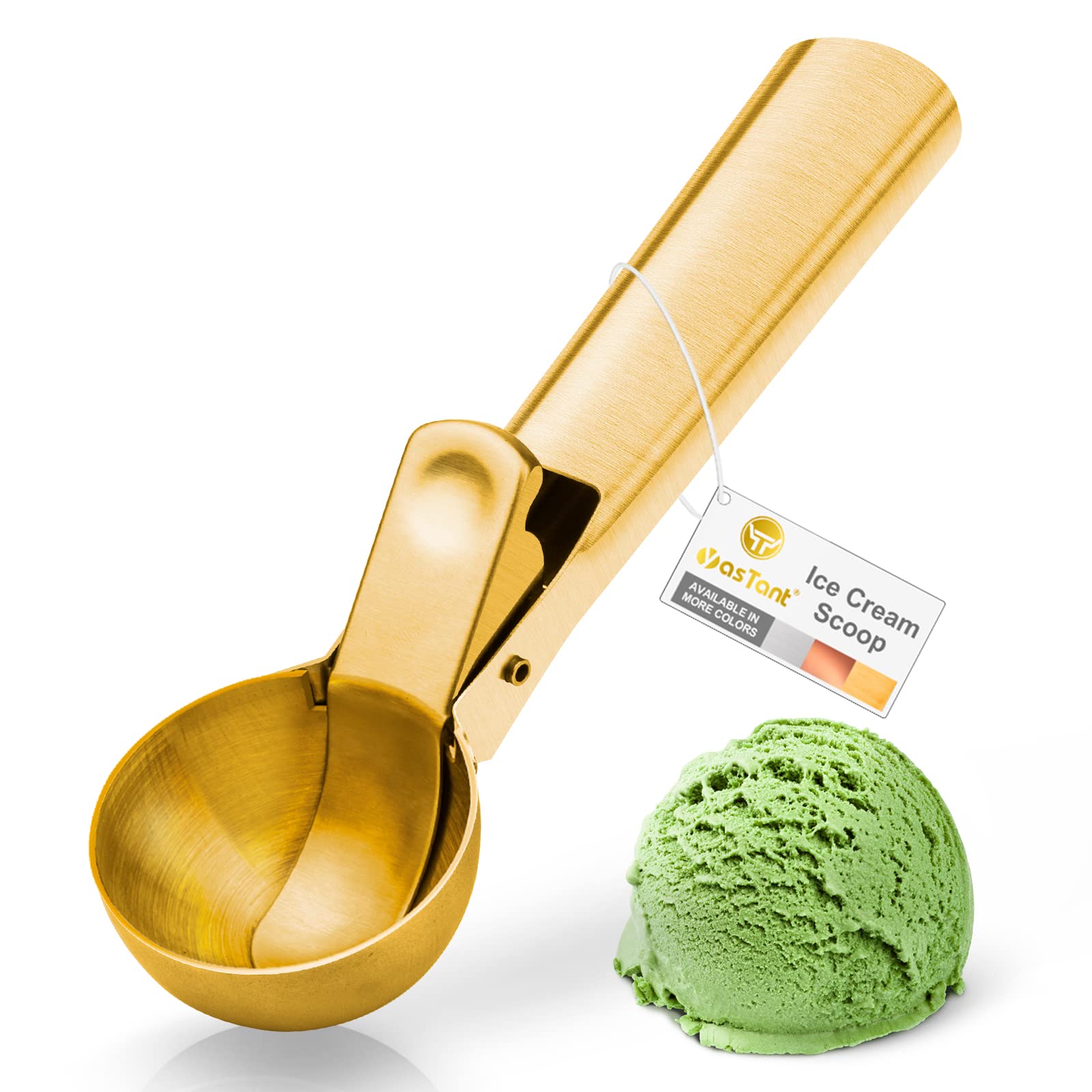 Yastant Premium Ice Cream Scoop With Trigger Ice Cream Scooper Stainless Steel, Heavy Duty Metal Icecream Scoop Spoon Dishwasher