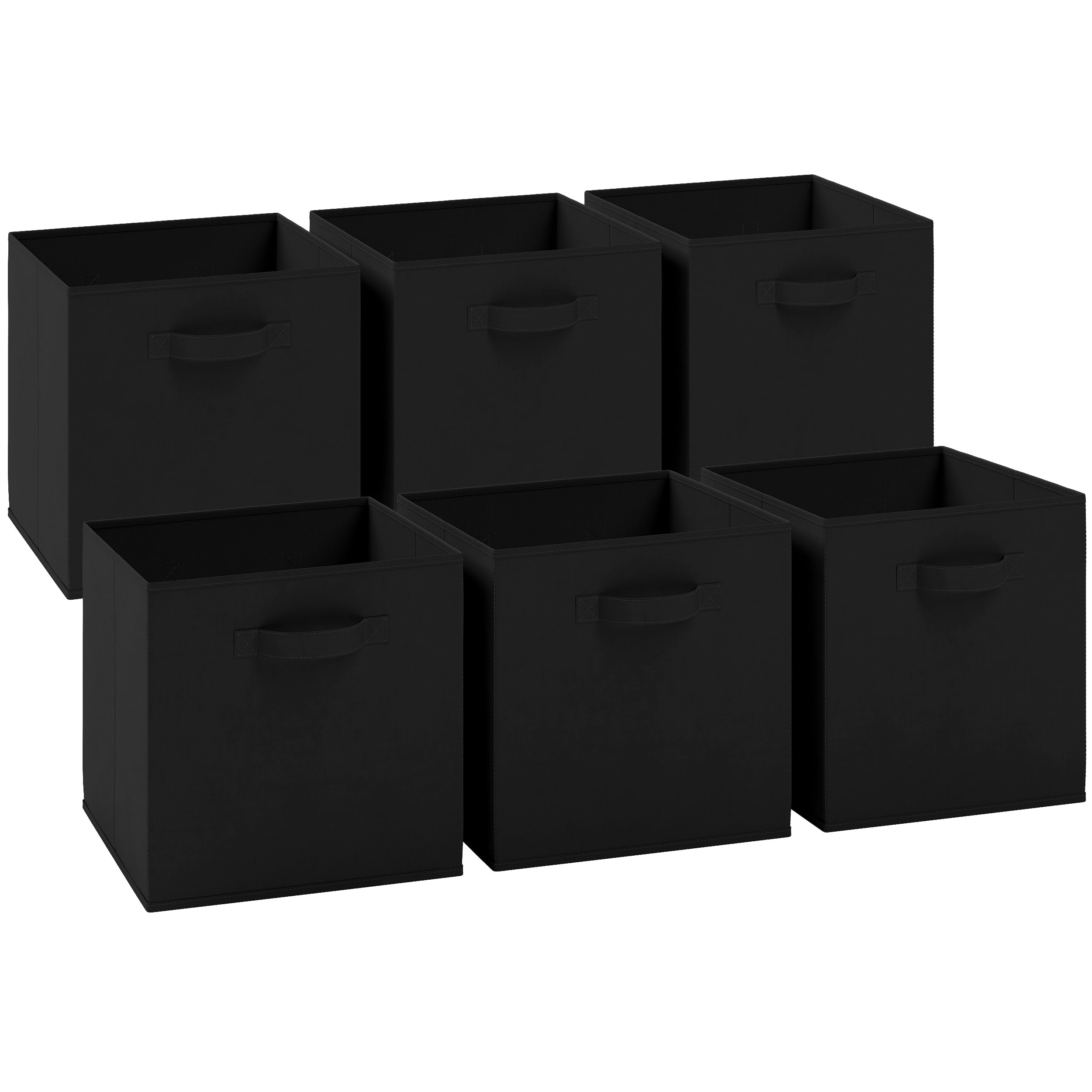 NEATERIZE Cube Storage Baskets for Organizing -13x13 Inch-Set of 6 Heavy-Duty Storage Cubes for Storage and Organization. Perfect Bins for Cubby Storage Boxes Or Cube Storage Organizer (Black)