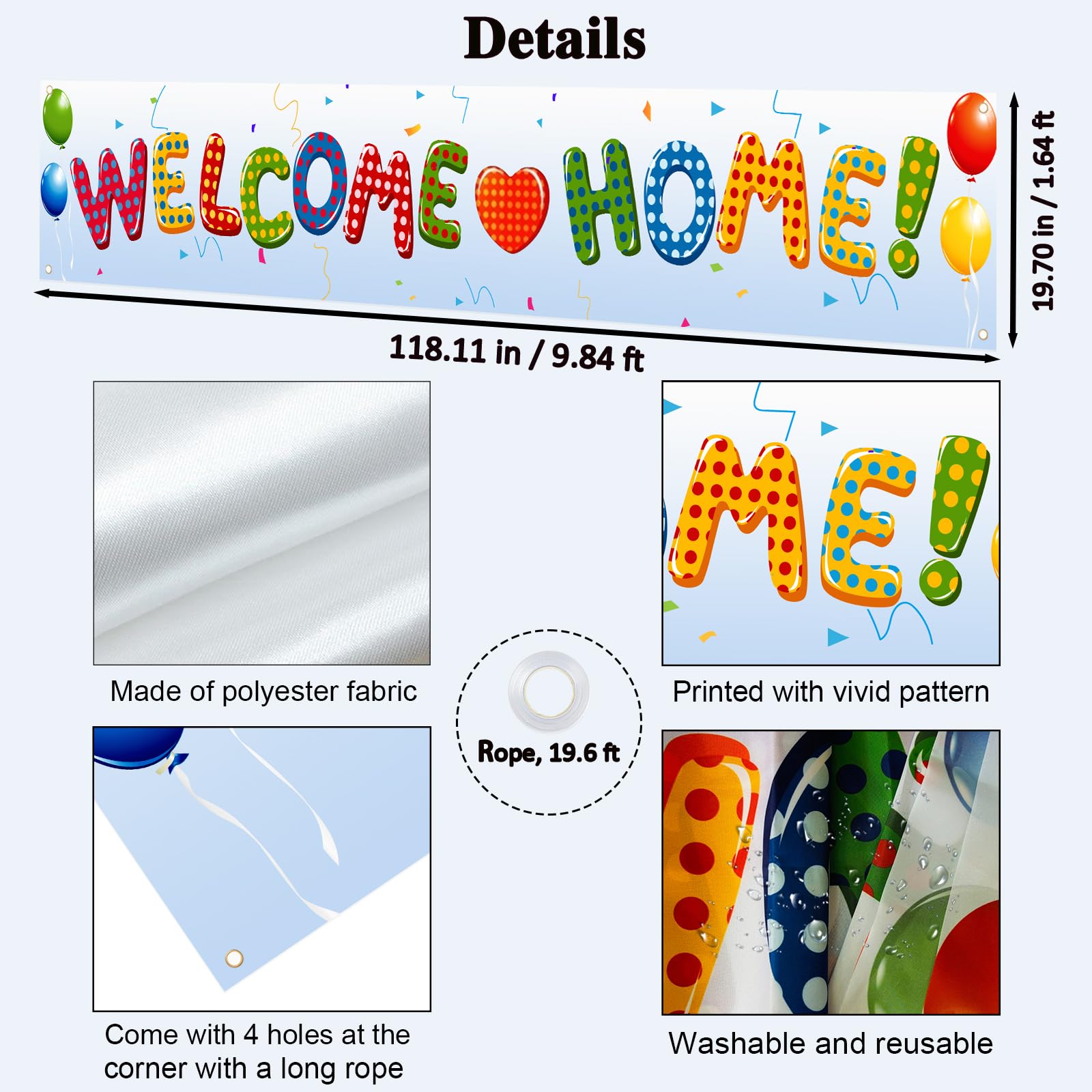 Labakita Welcome Home Banner Housewarming, Welcome Home Decorations For Hospital/Military/Navy/Marine Corps/Marine Boot-Camp/Arm