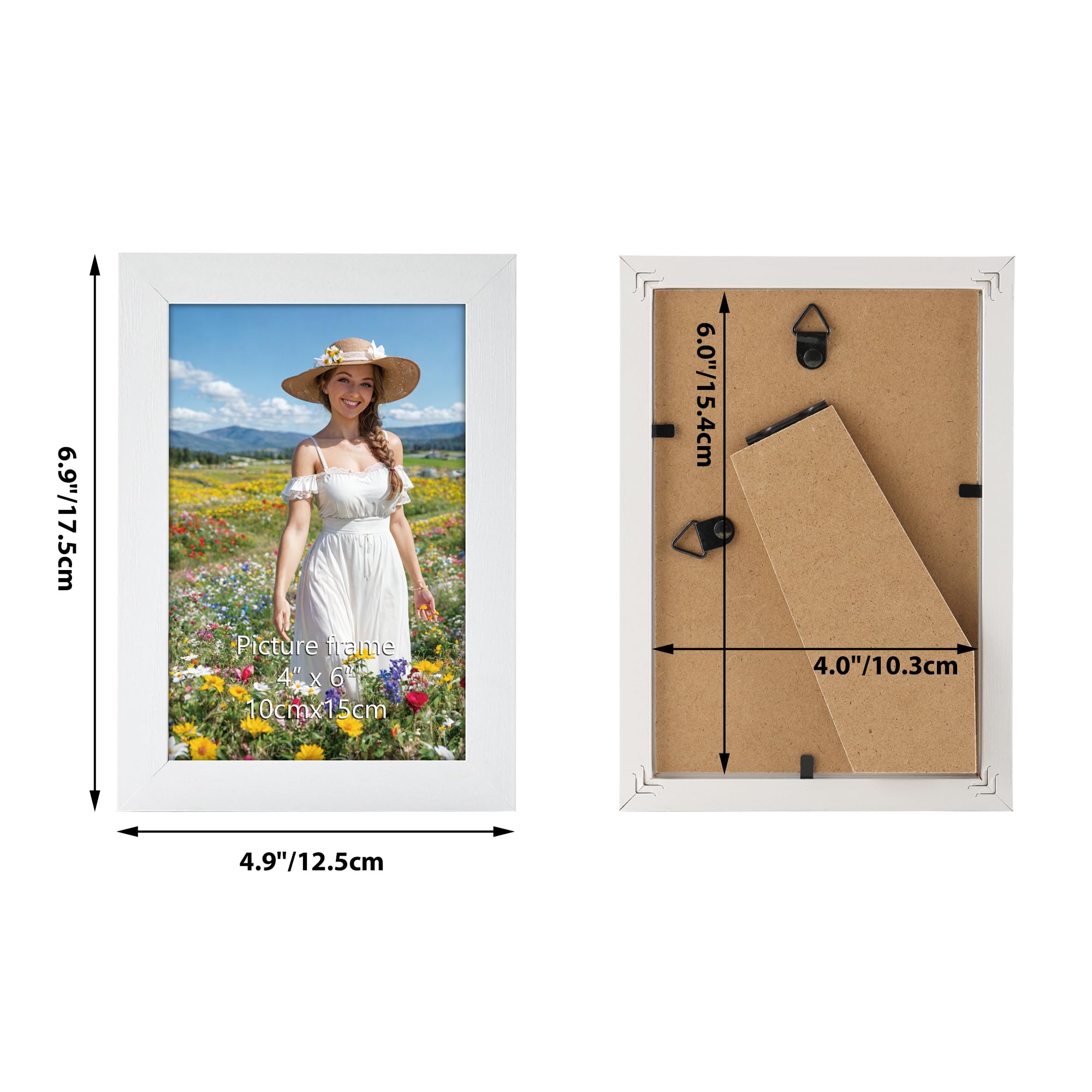 Edenseelake 4x6 Picture Frame Set of 15, White Bulk Picture Frame 4 by 6 for Wall or Tabletop Display