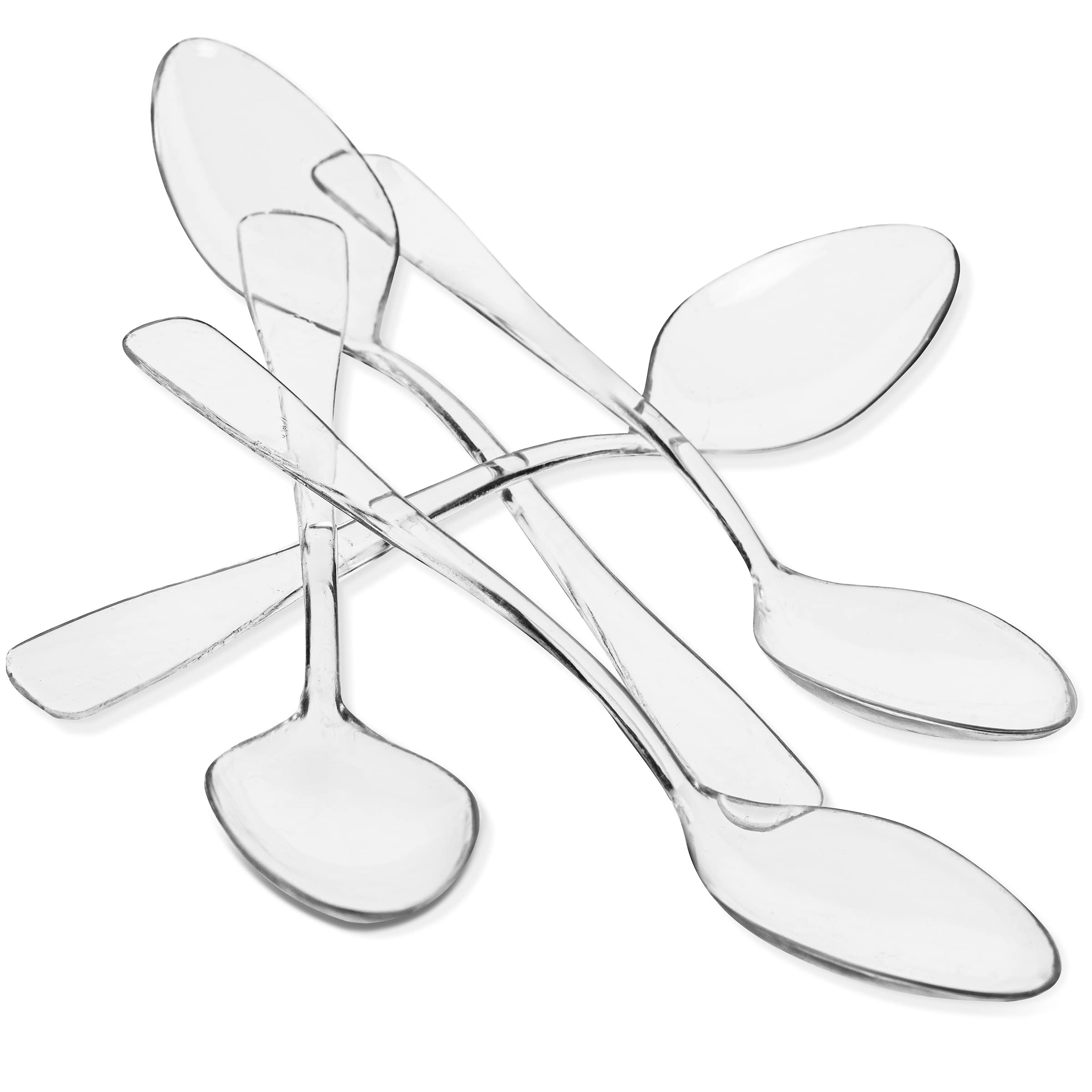 Tasting Mini Spoon - Loreso 100Ct Mini Plastic Clear Spoons For Dessert, Ice Cream, Yogurt & Appetizer - Bpa Free, Reusable 3.8I