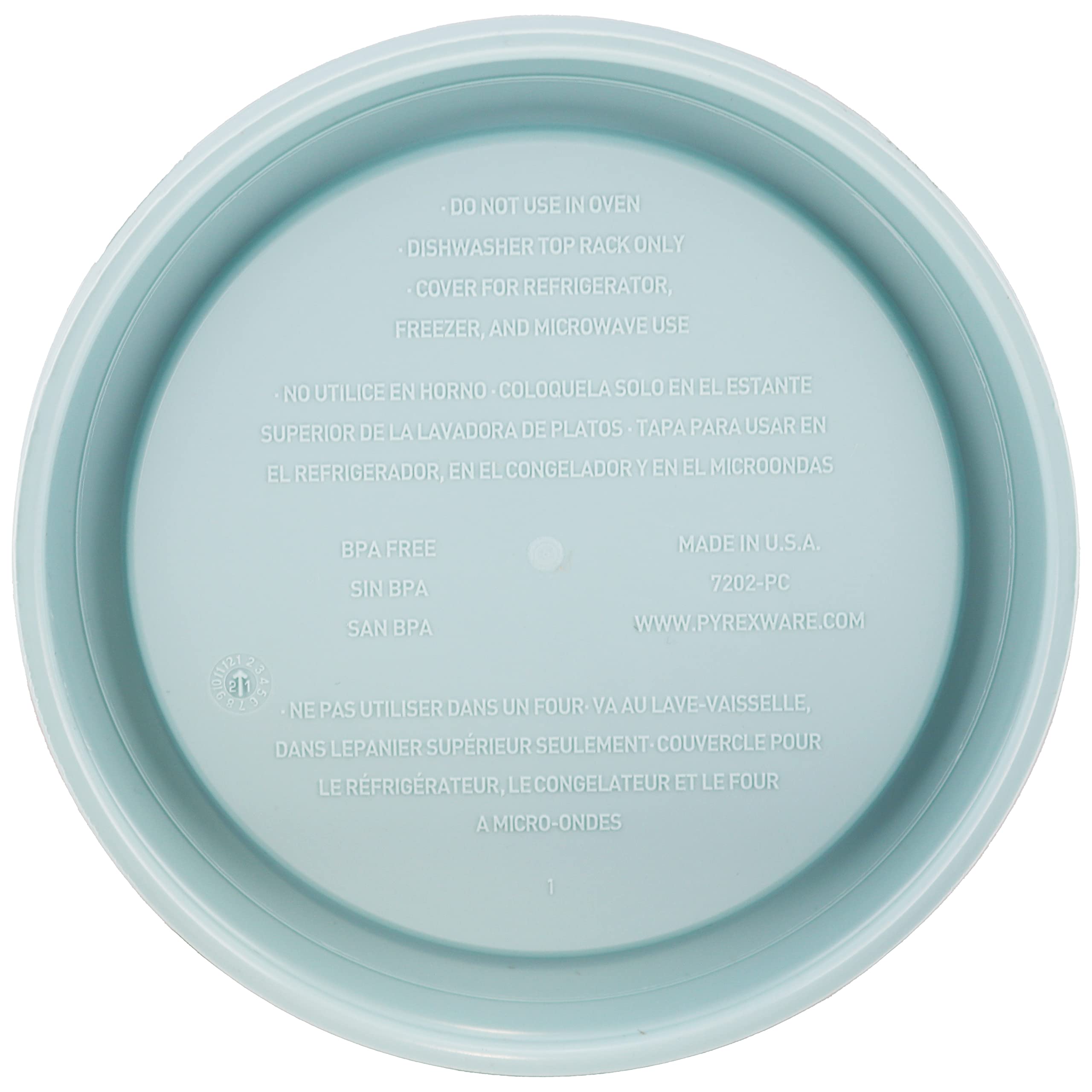 Pyrex 7202-PC 1 Cup Blue Plastic Storage Lid Replacement - 4 Pack