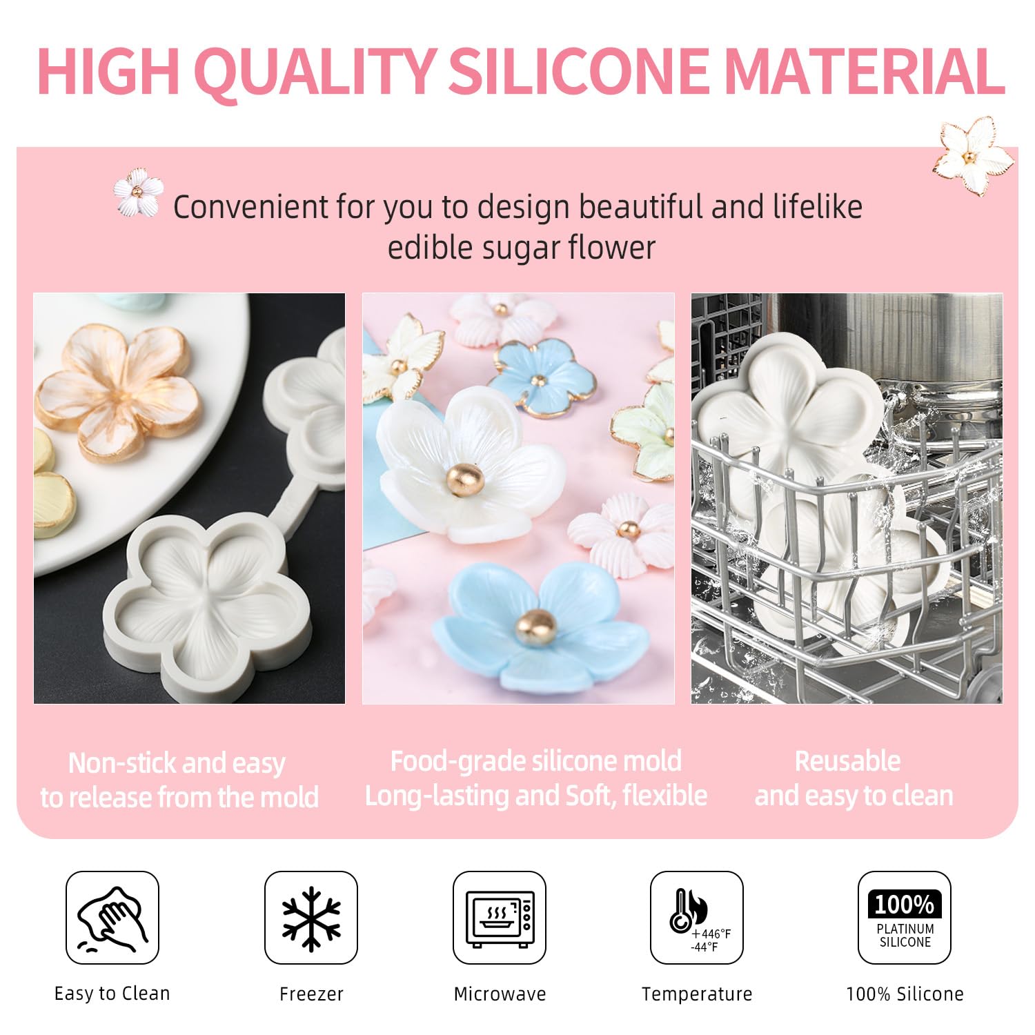 Sk Flower Blossom Veiner Fondant Cake Chocolate Sugarcraft Mould Mold Tool 1Pcs (Style 1)