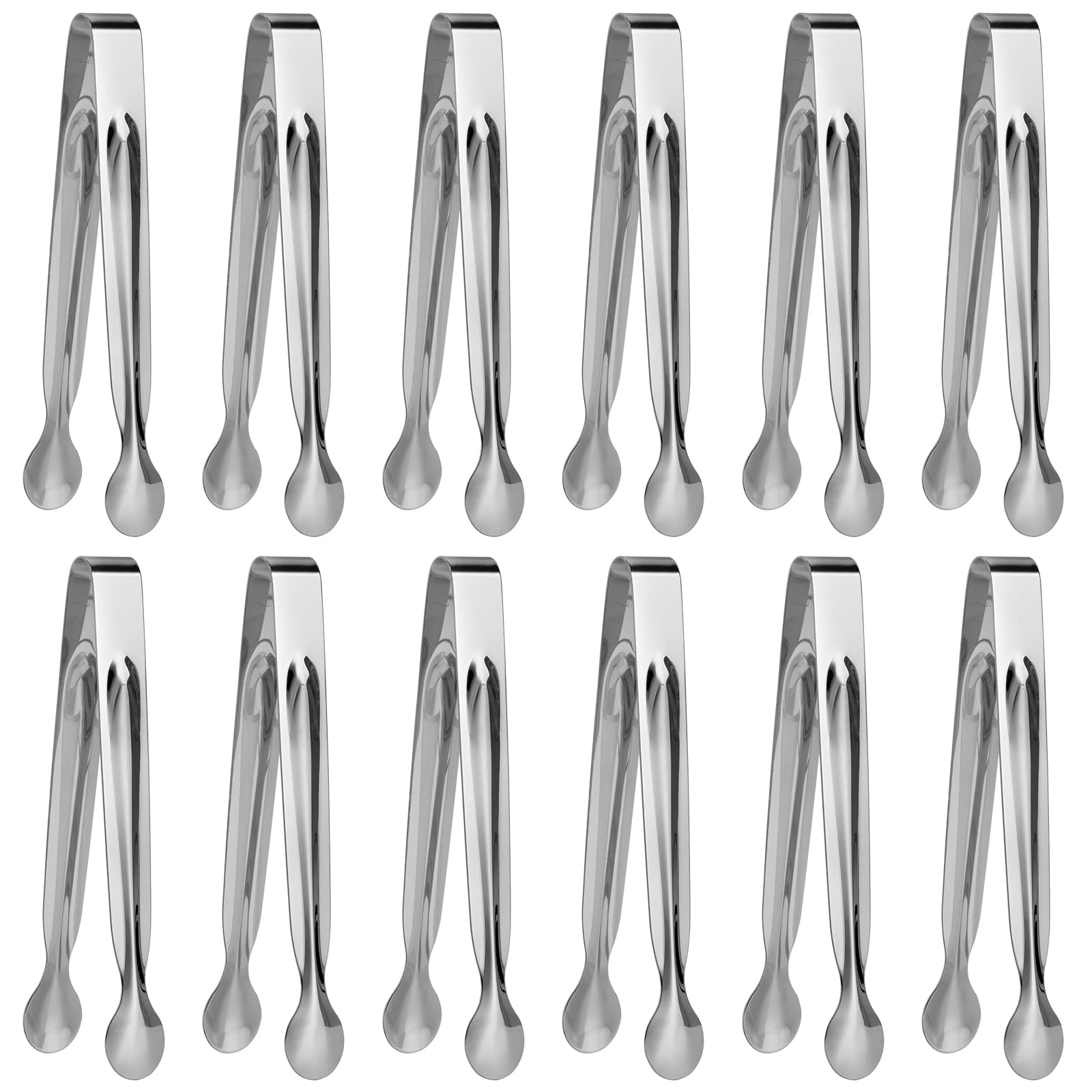 Small Serving Tongs,Ice Tongs,Sugar Tongs,Kitchen Tiny Tongs For Appetizers,12 Pcs(6 Inch)