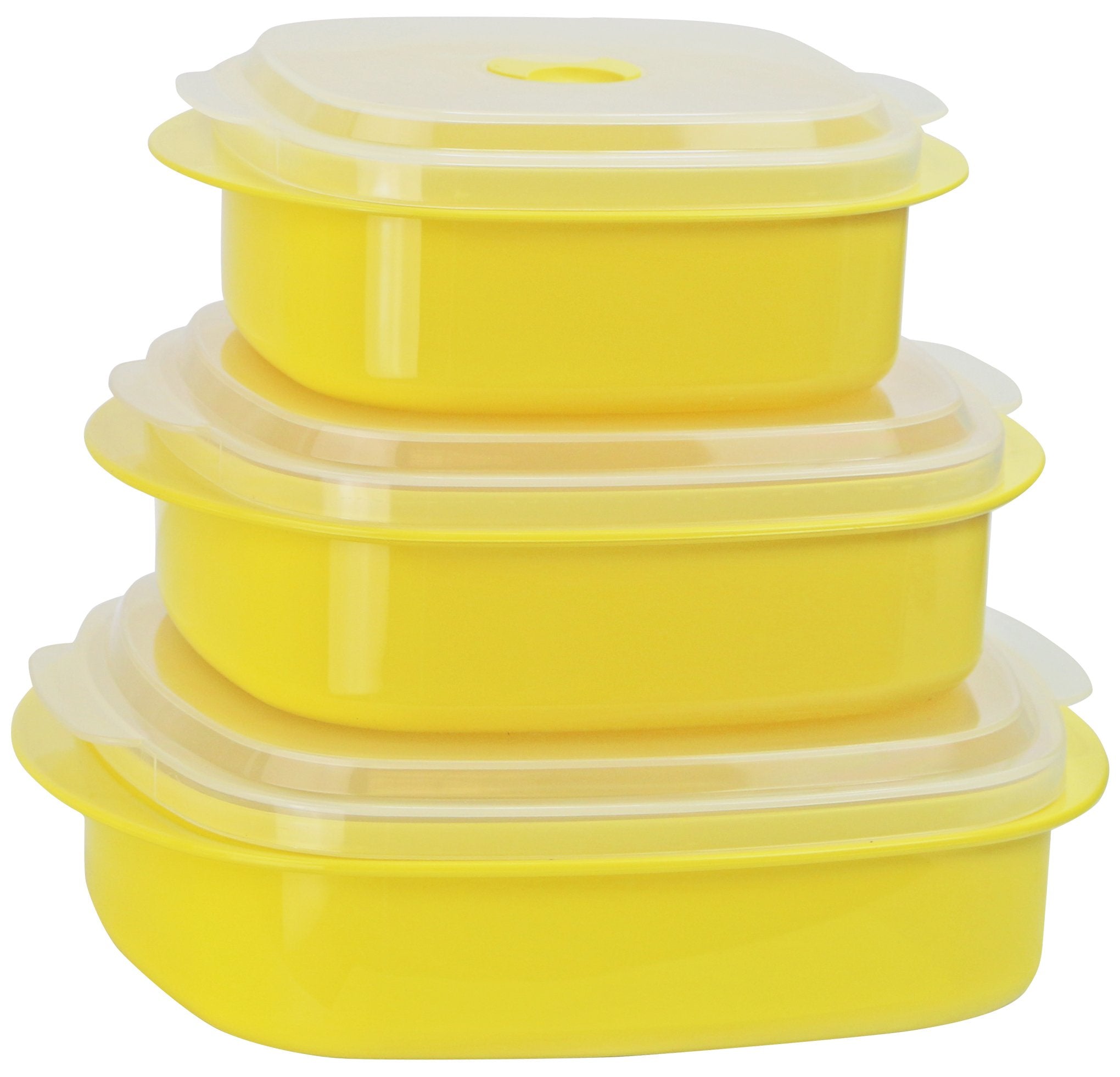 Calypso Basics By Reston Lloyd 6-Piece Microwave Cookware, Steamer And Storage Set, Lemon