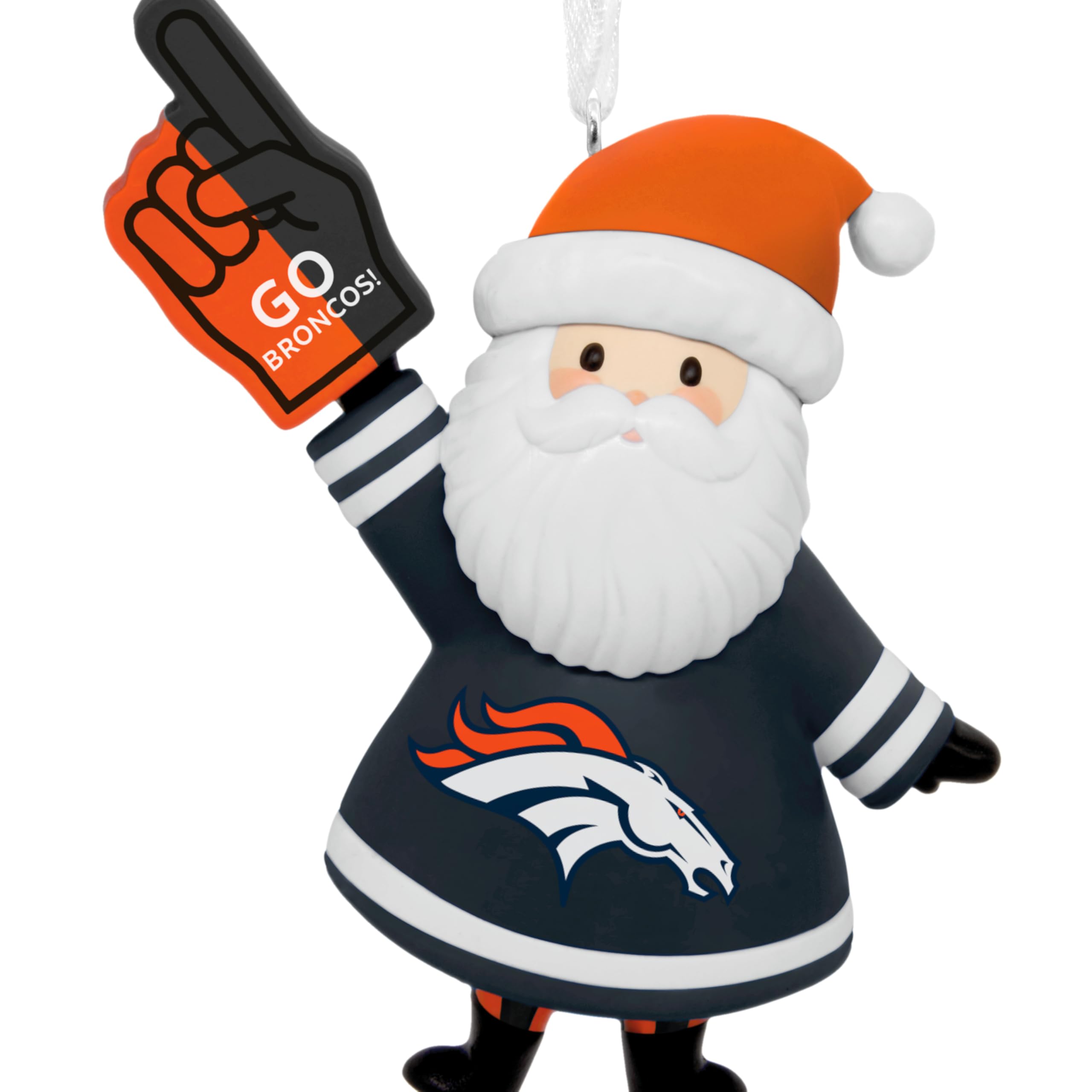 Hallmark NFL Denver Broncos Santa Fan Christmas Ornament, Gifts for Sports Fans