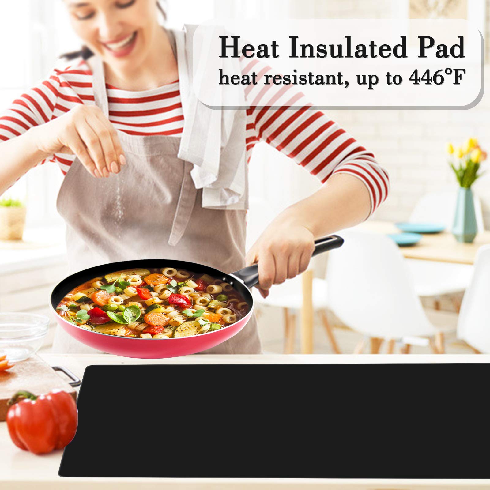 Gartful Silicone Mats For Kitchen Counter, Large Silicone Countertop Protector, Nonskid Heat Resistant Desk Saver Pad, Multipurp