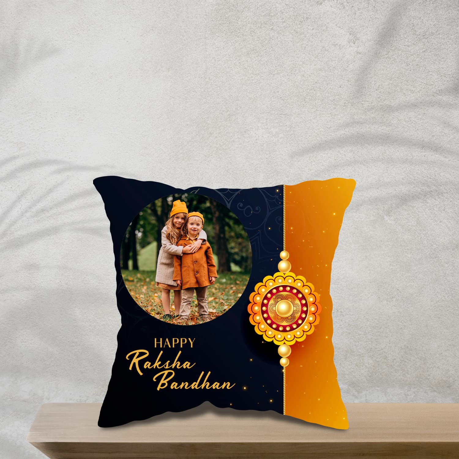 GiftoKing Customized Cushion for Rakhi Gift, Best Gift for Rakshabandhan, Multicolour (Pattern4, 24x24 Inch)