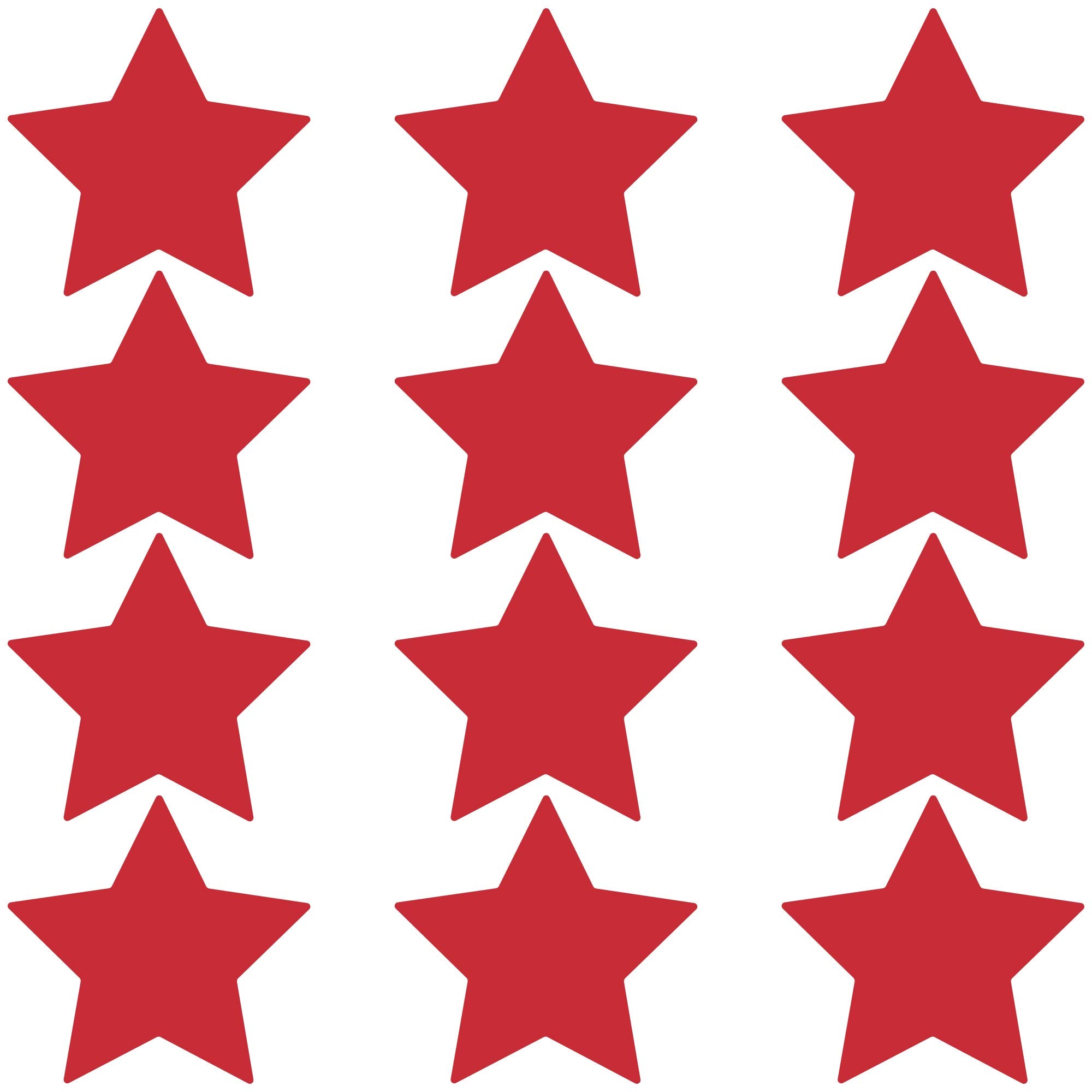 Litemark Removable Matte Finish Red 4 Inch Star Decal Stickers  Great For Floors, Ceilings, Walls, Laptops, And Most Smooth Surf