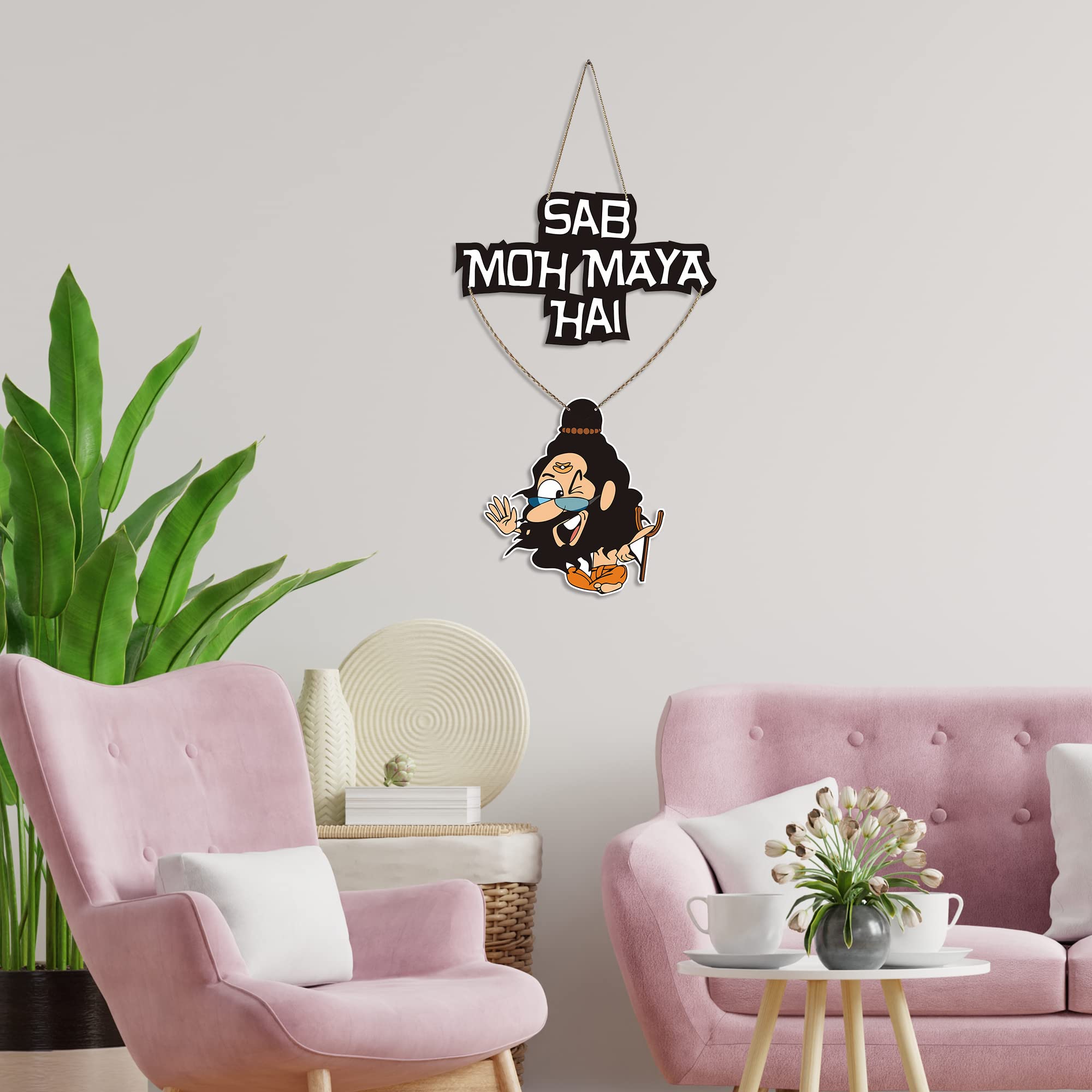 Artvibes Funny Baba Wood Wall Hanging with Quotes for Home Decor | Office | Gifts | Living Room |Wooden Decorative Items | Desig