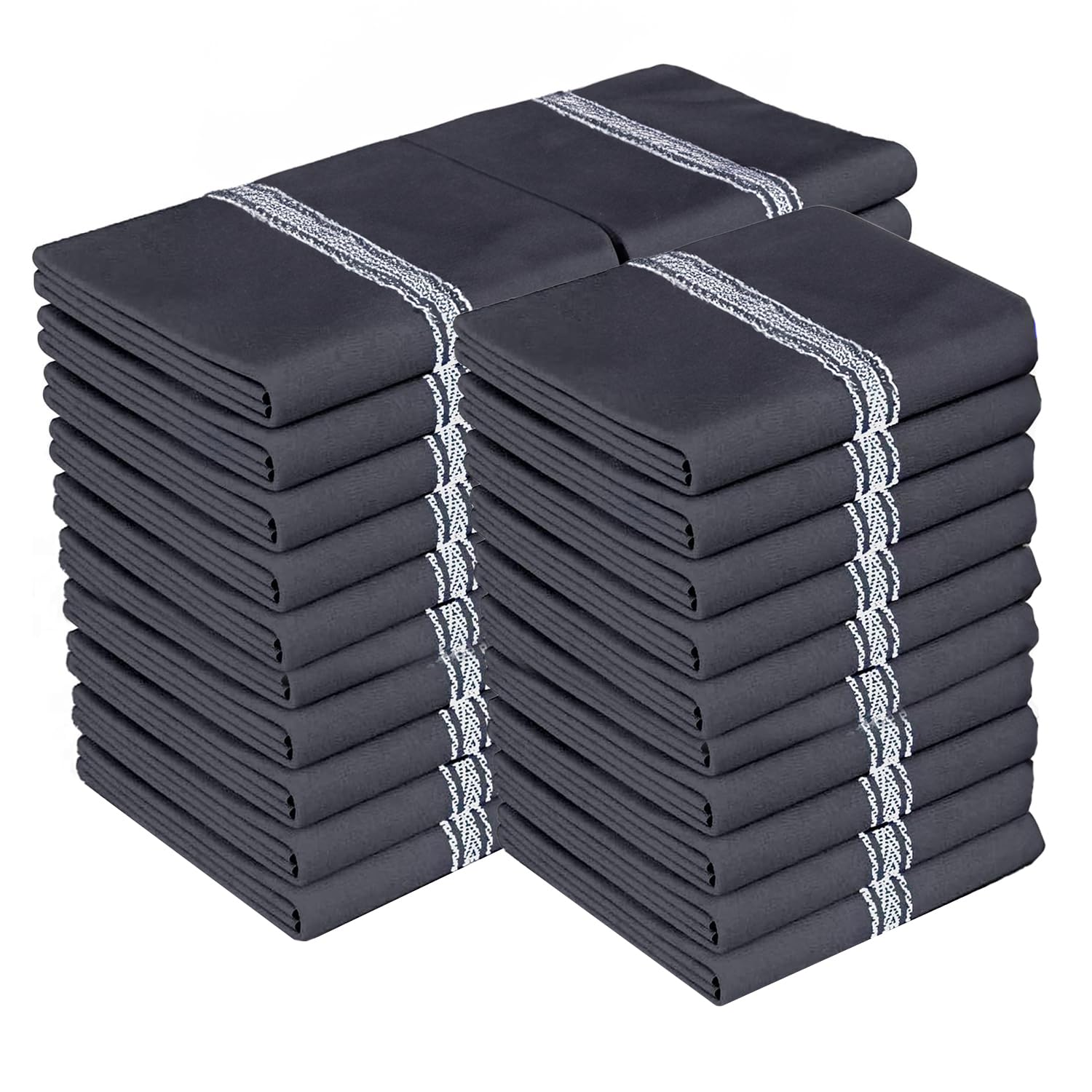 Zeppoli Classic Kitchen Towels - 15 Pack - 14'' X 25'' - 100% Natural Cotton Kitchen Dish Towels - Reusable Cleaning Cloths - Te