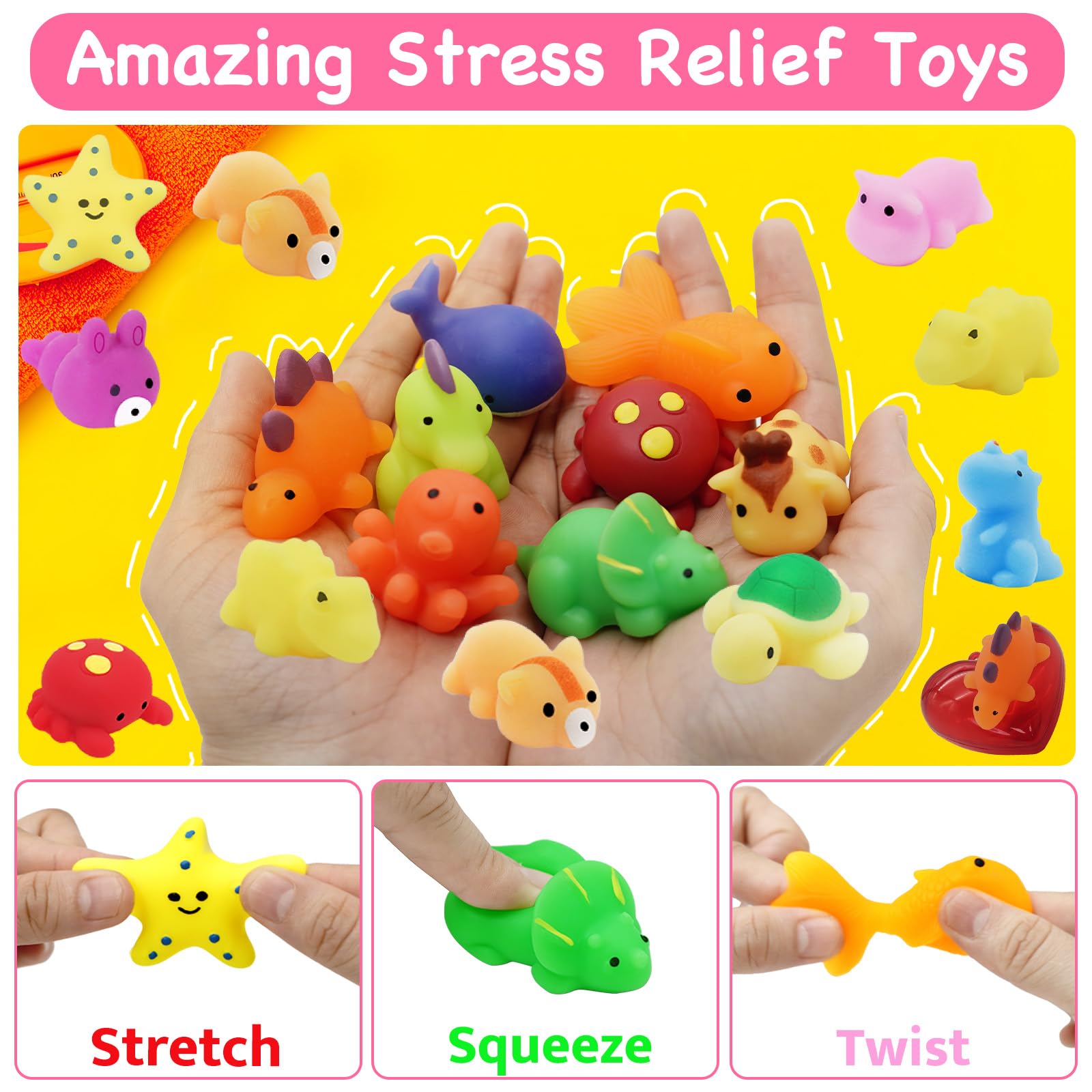 Govetom 28 Pack Valentine Mochi Squishy Toys Filled Hearts With Valentine Cards Animal Squishies For Kids Valentines Day Gift Ex