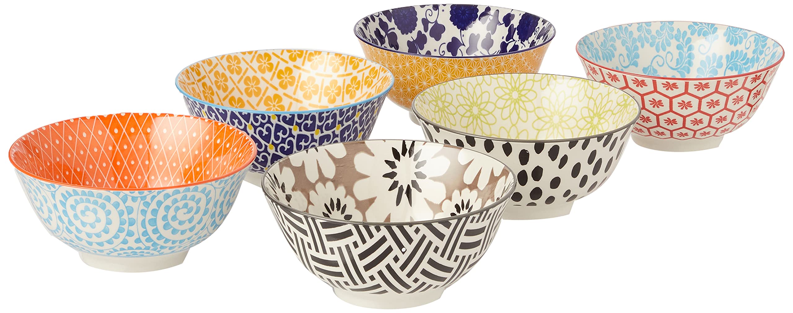 Certified International Porcelain Chelsea 6.25''Bowls, Set Of 6,Multicolored