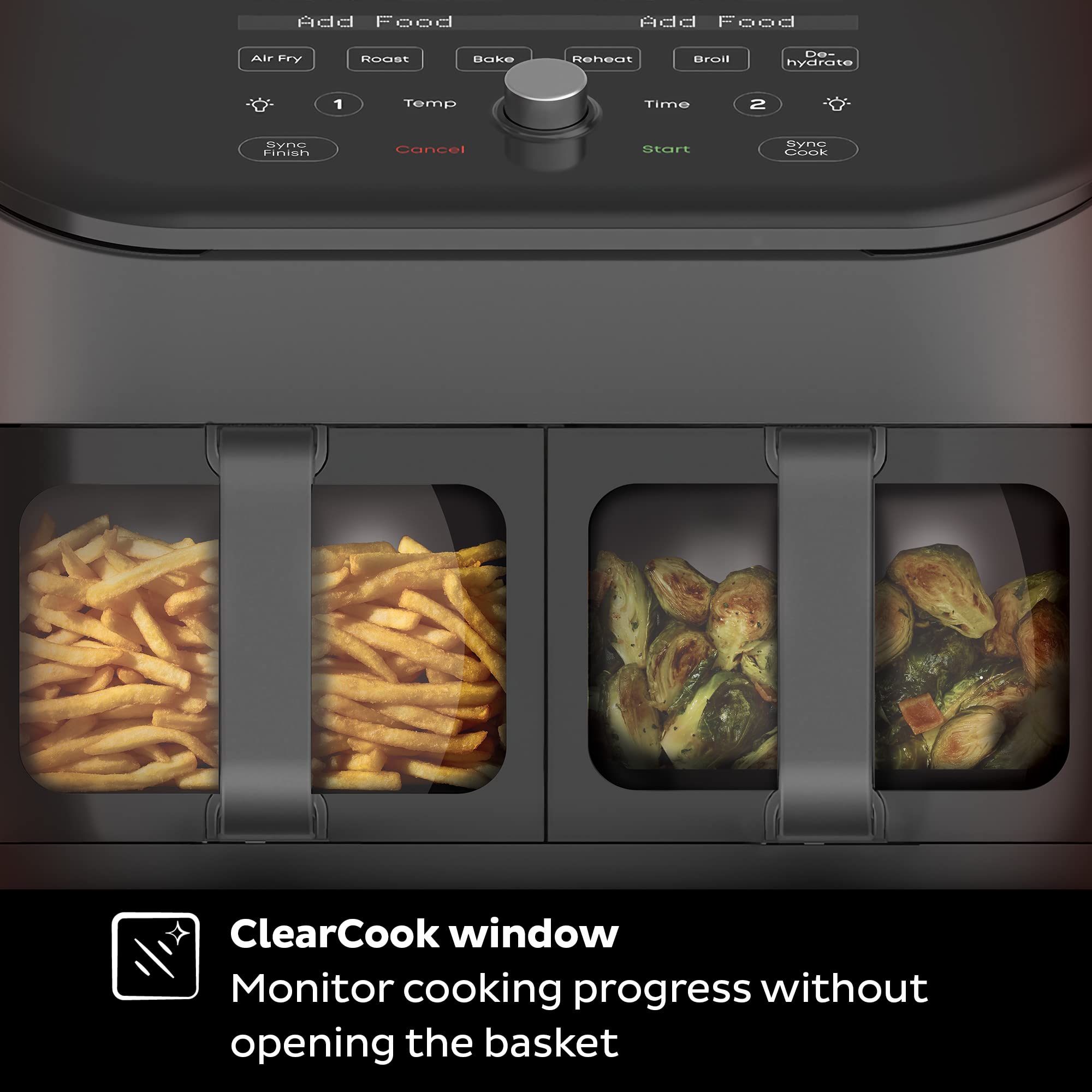 Instant Pot Vortex Plus XL Air Fryer, 8QT Dual Basket, Black, Custom Programming, 8-in-1 Functions, Model 140-3090-01