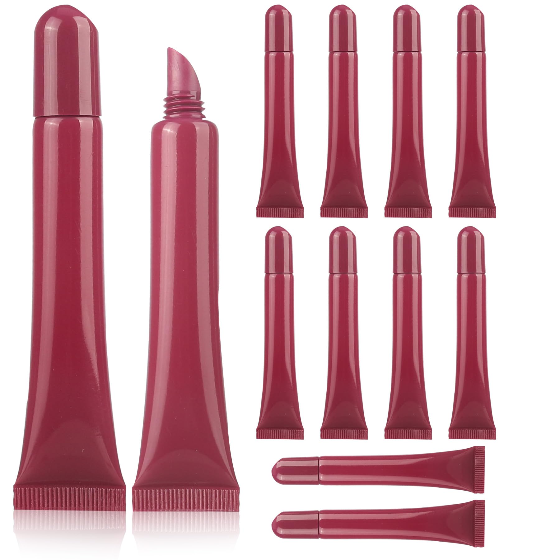 COSIDEA 10pcs Empty 10ml 0.33oz Prurple Squeeze lip gloss tubes soft lipgloss container with solid color