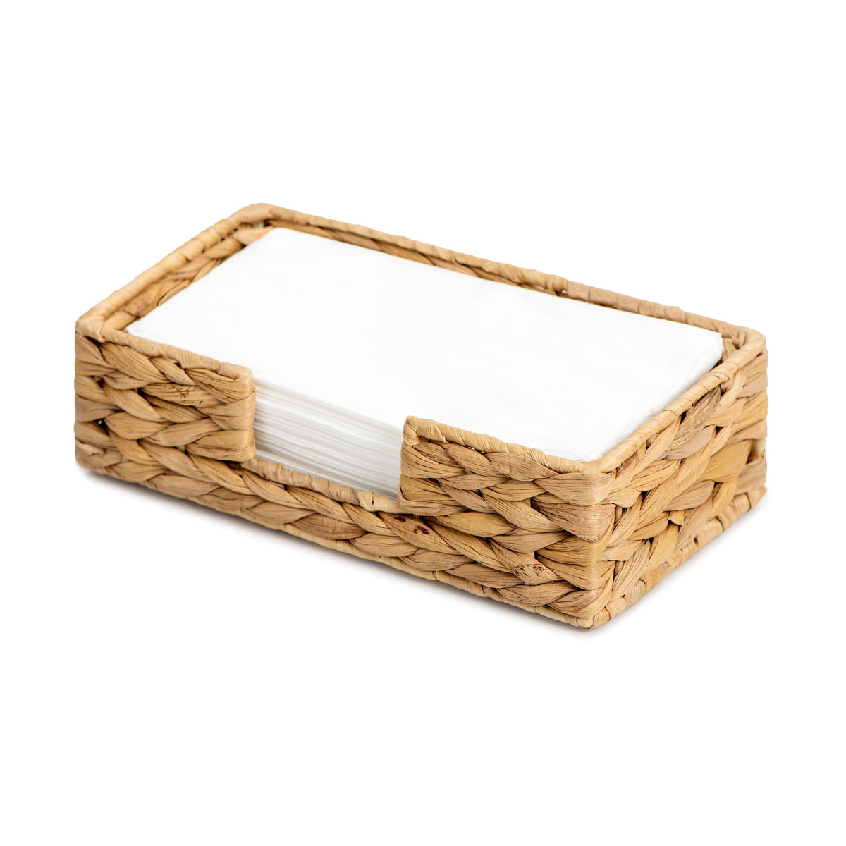 Storageworks Water Hyacinth Napkin Holder For Bathroom, Wicker Napkin Baskets For Bathroom, Guest Towel Holder, 9 L X 5W X 2