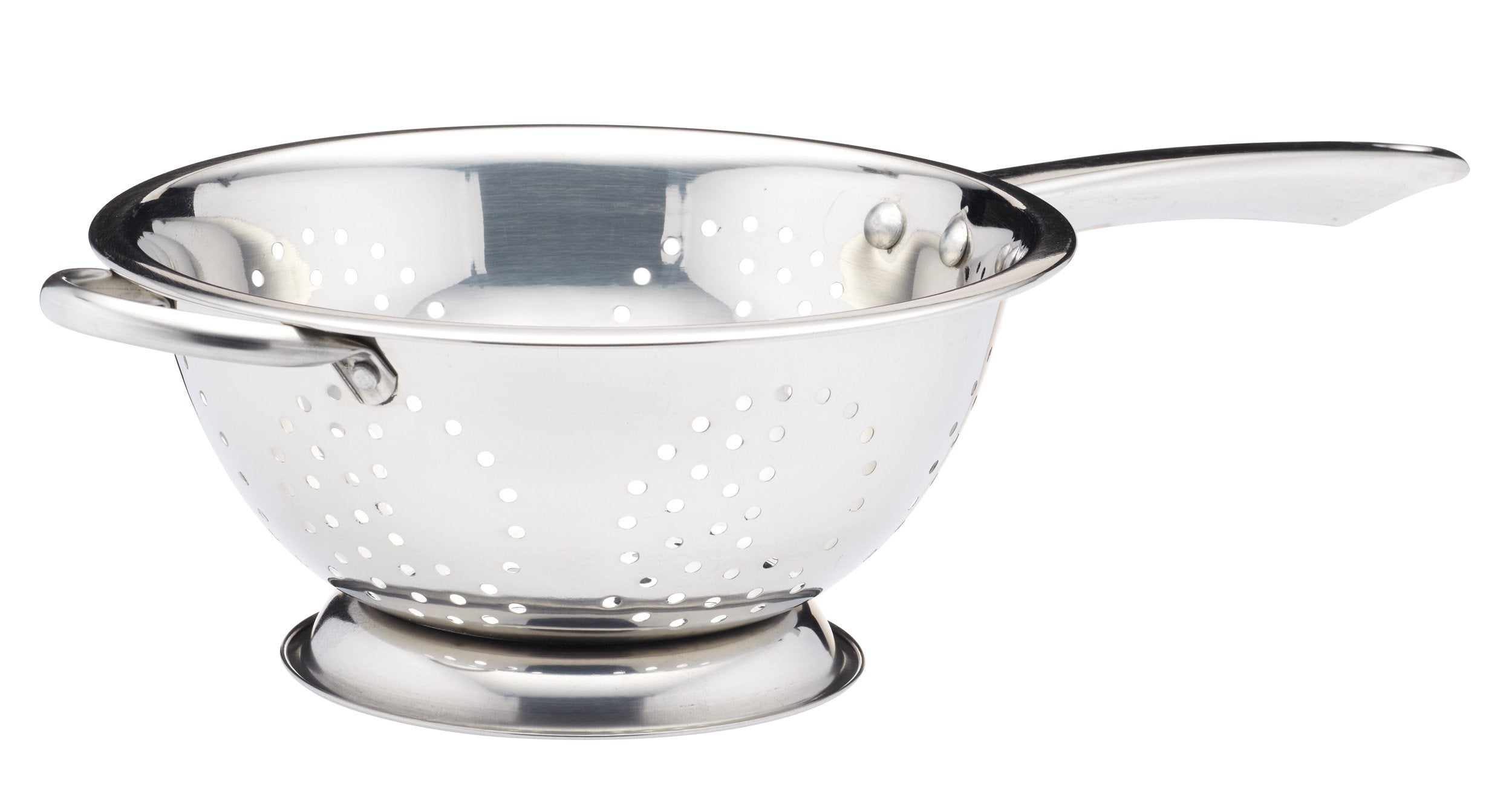 KitchenCraft Footed Stainless Steel Long-Handle Colander, 24 cm (9.5)