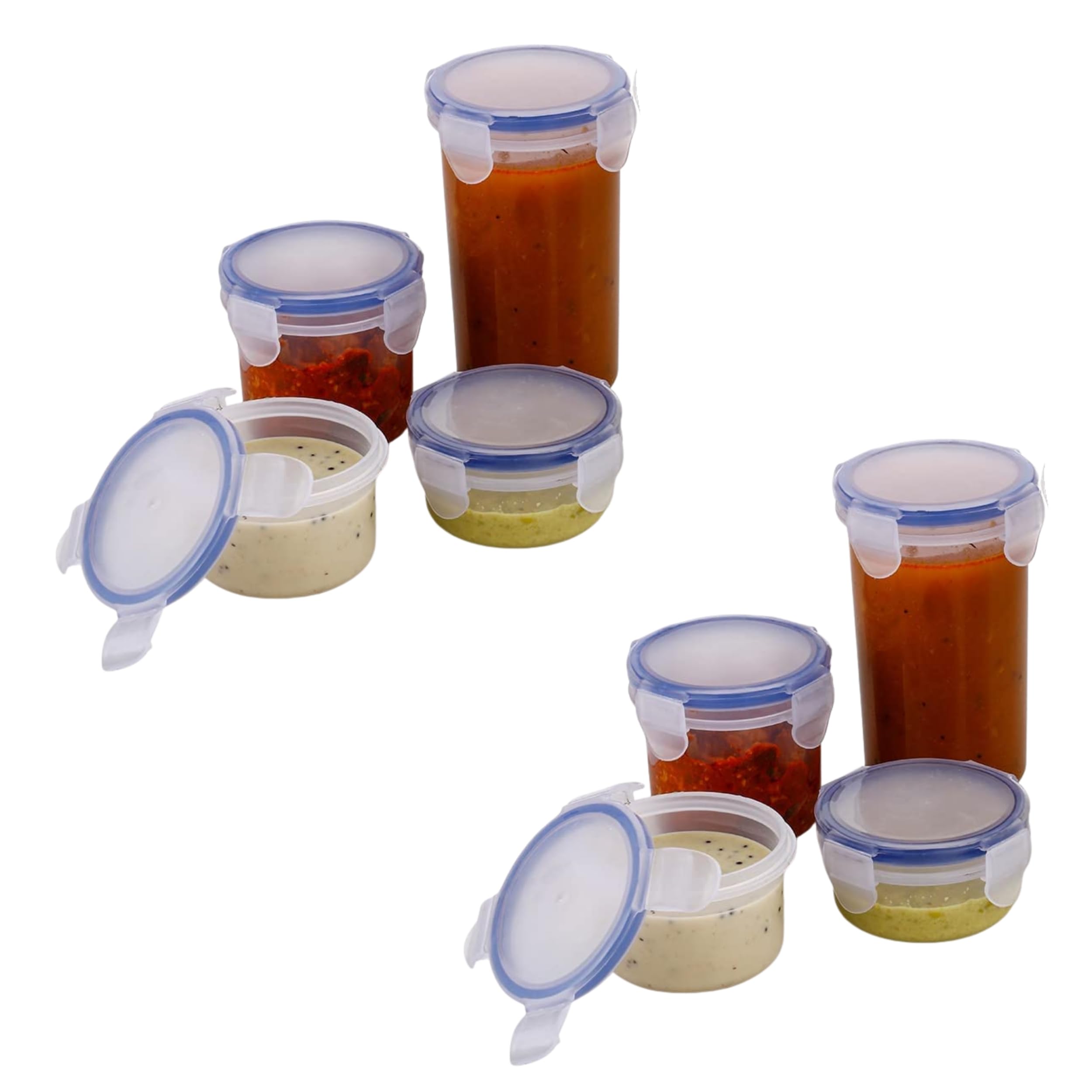Parowart Airtight Food Storage Containers White Plastic Leak Proof Snap Lock Jar For Kitchen Pantry Cereal Snacks (Pack Of 2)