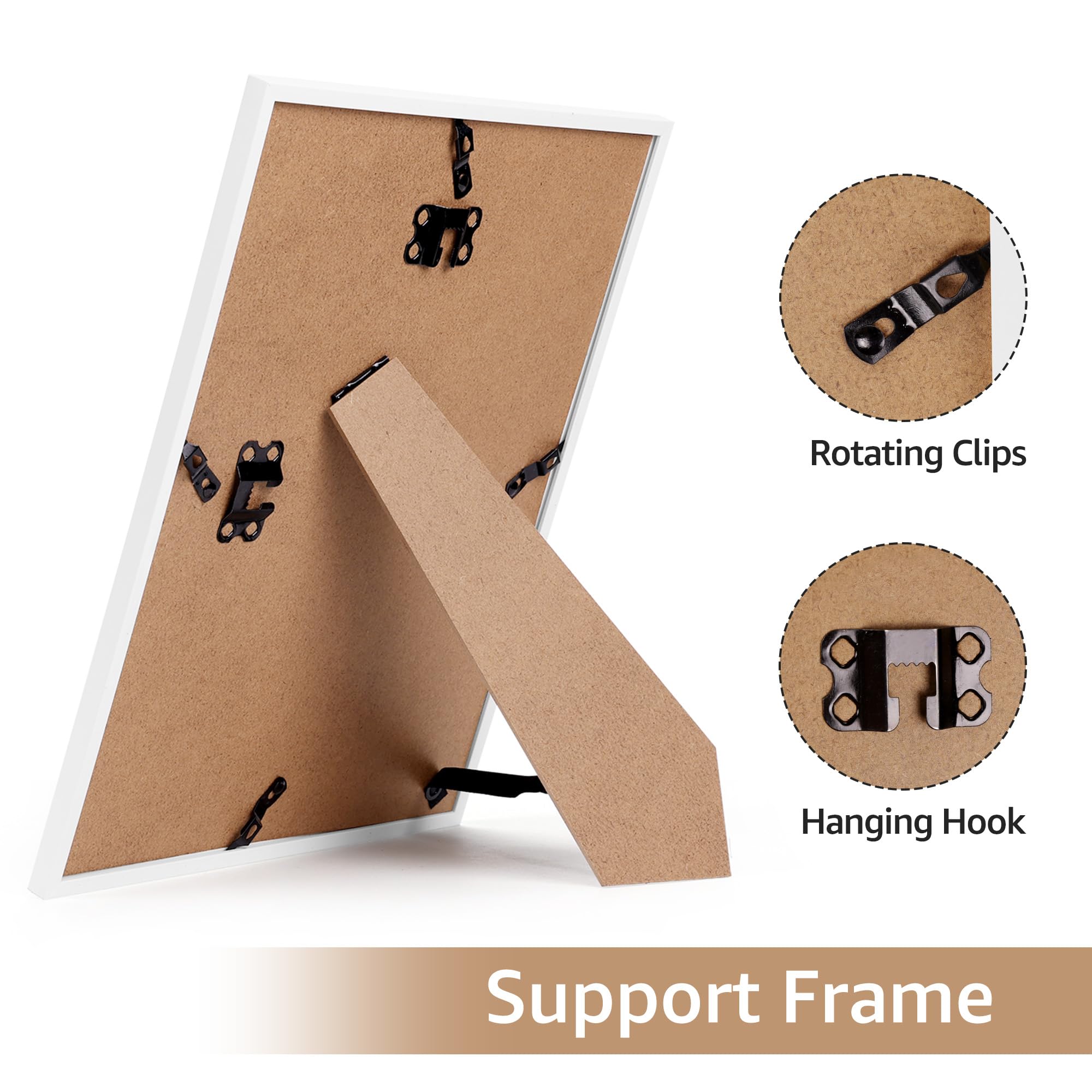 Giftgarden 11x14 Picture Frame White, 11 by 14 Thin Photo Frame for Wall Tabletop Display, Single