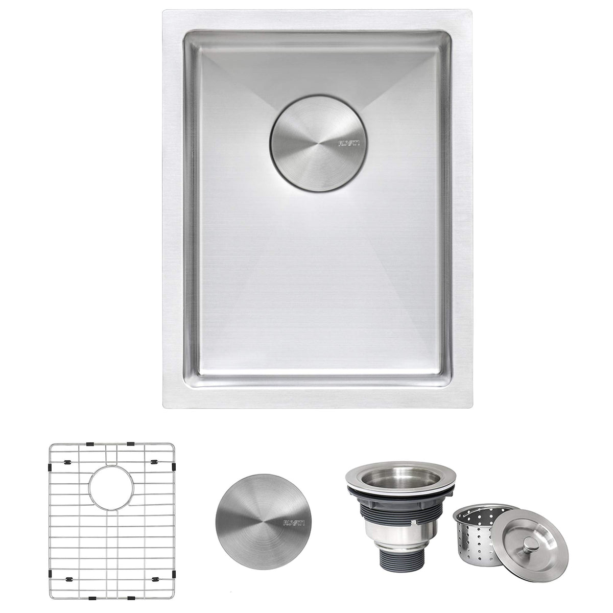 Ruvati 16 X 18 Inch Undermount Bar Prep Tight Raduis 16 Gauge Kitchen Sink Stainless Steel Single Bowl - Rvh7116