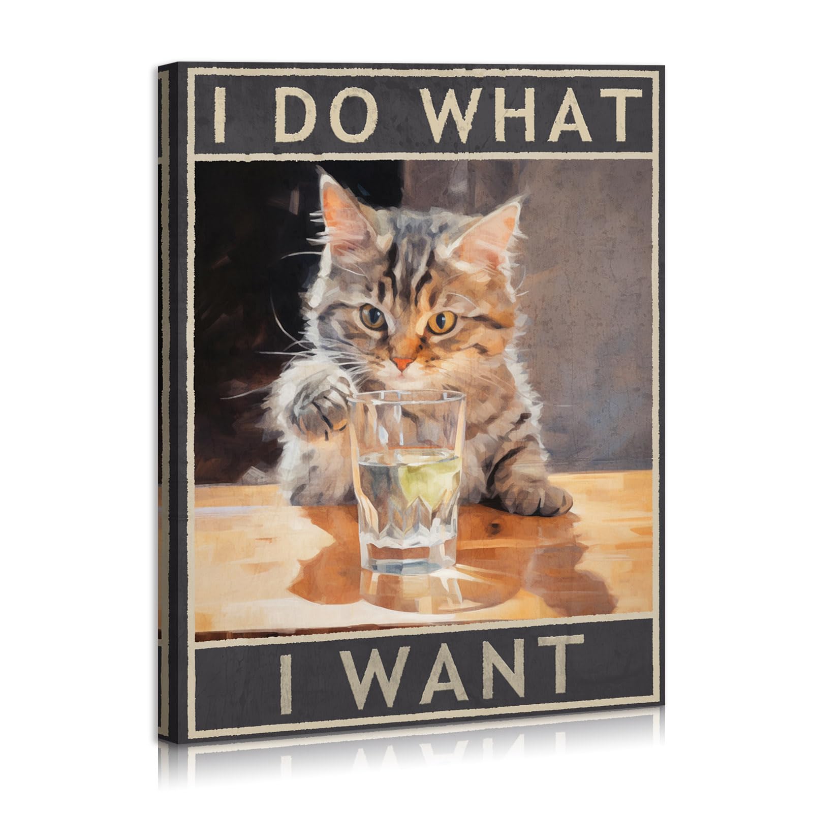 I Do What I Want Cute Cat Decor Inspirational Sign Cute Cat Poster Modern Home Decor For Living Room Home Bedroom Decoration Fra