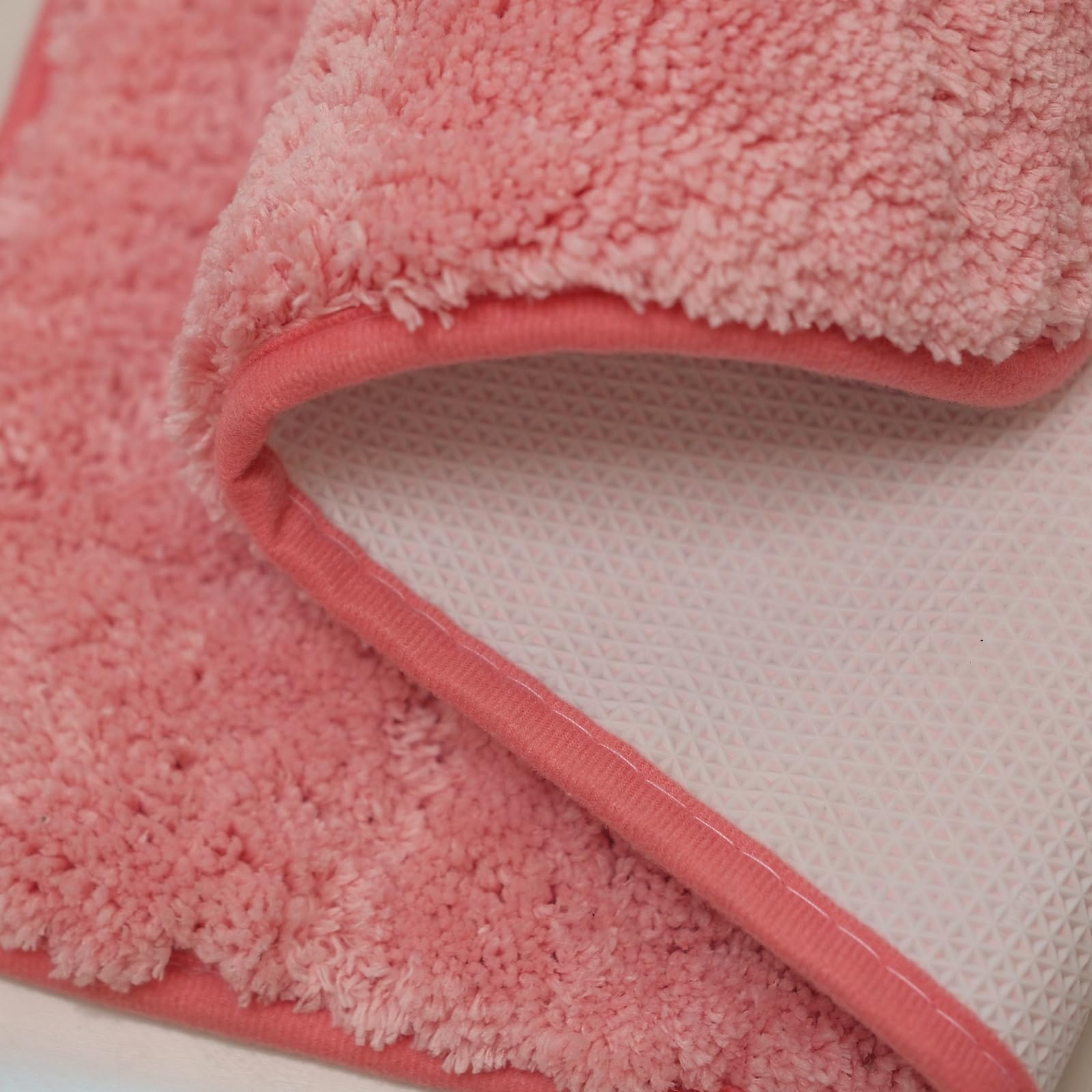 2 Piece Bathroom Rugs And Mats Sets, Non-Slip Microfiber Bath Rugs, Machine Washable Absorbent Bath Mats For Bathroom Floor (Pin