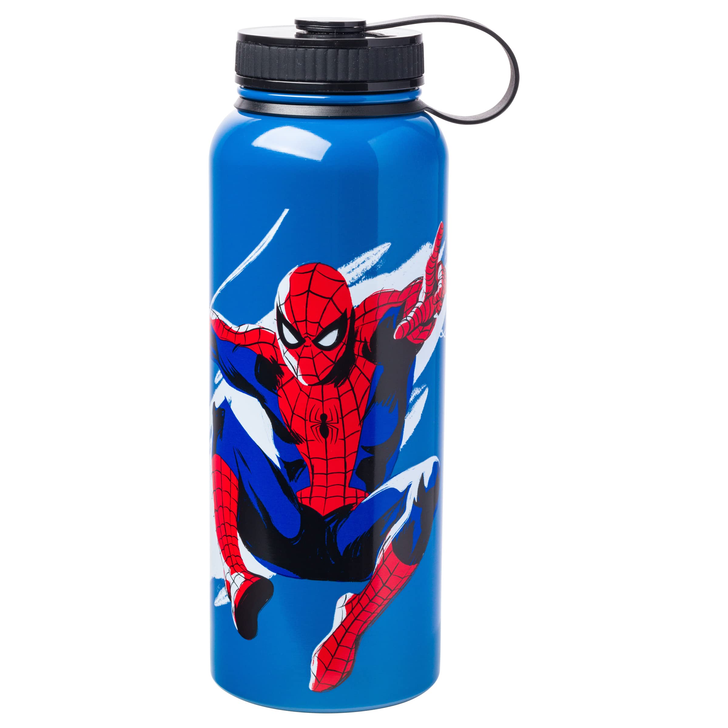 Marvel Comics Spider-Man Stainless Steel Water Bottle  Holds 42 Ounces