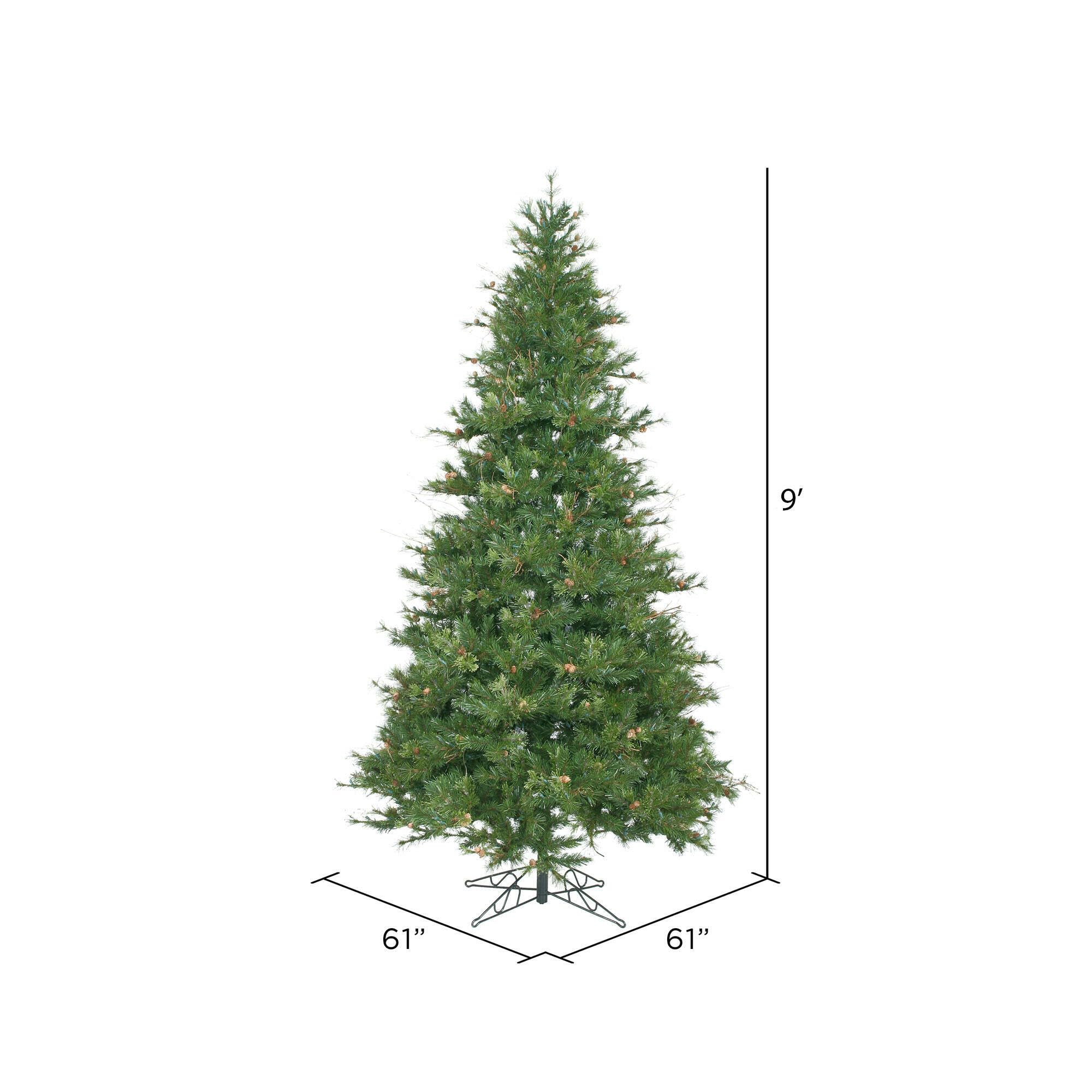 Vickerman 9' Mixed Country Pine Slim Artificial Christmas Tree, Unlit - Faux Christmas Tree - Seasonal Indoor Home Decor